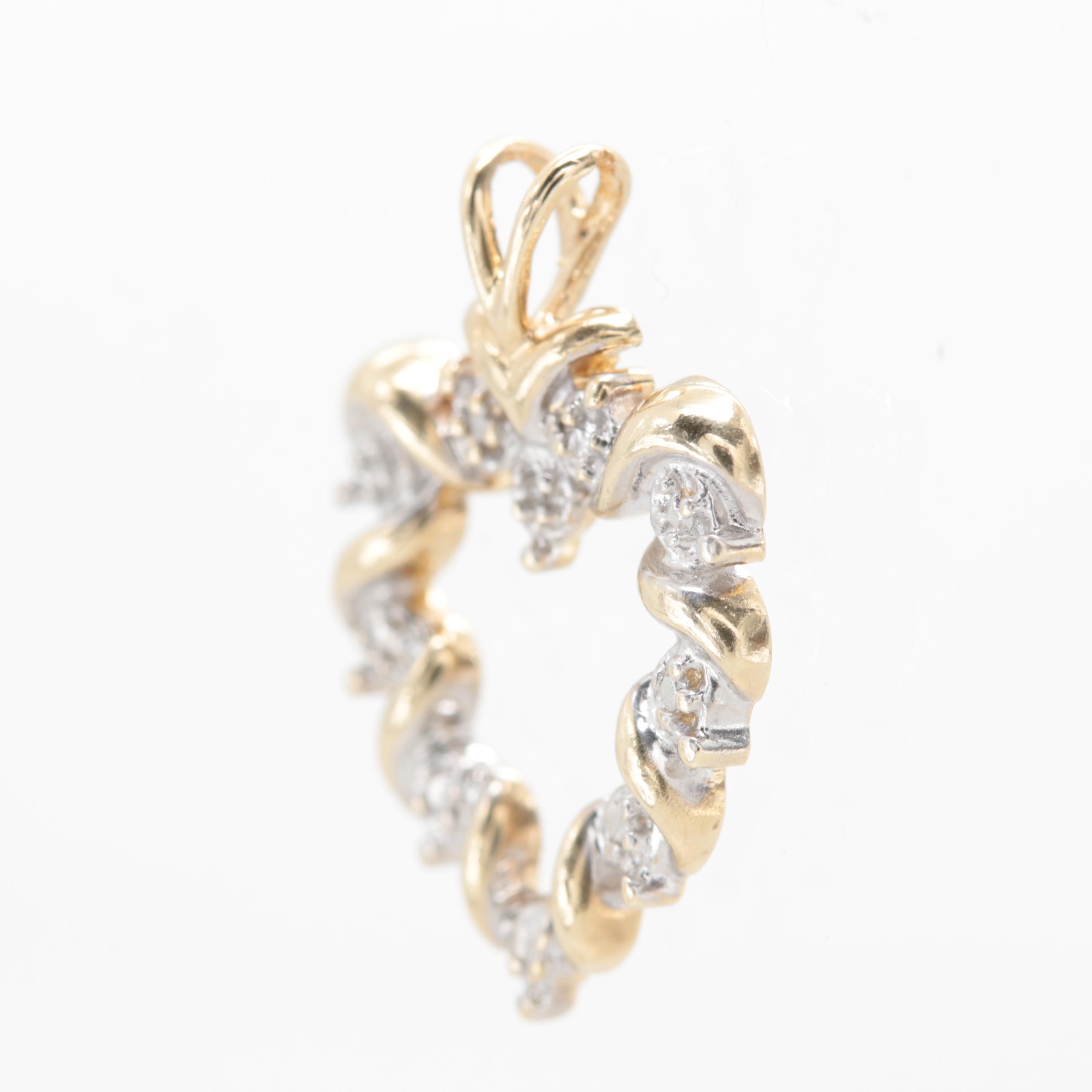 10K Yellow Gold Diamond Pendant