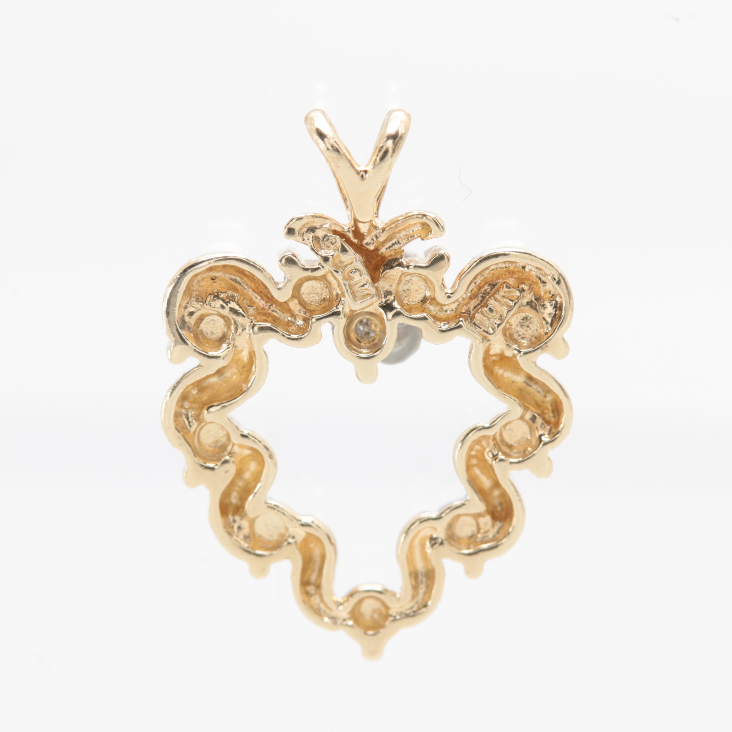 10K Yellow Gold Diamond Pendant