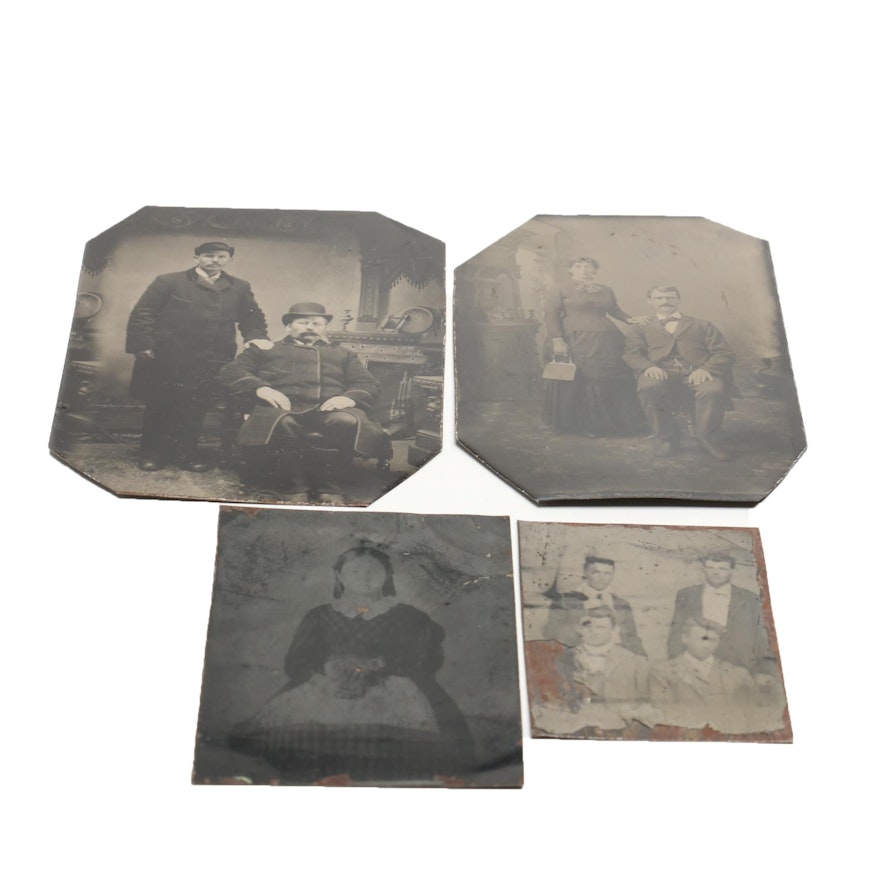 Four Antique Tintypes