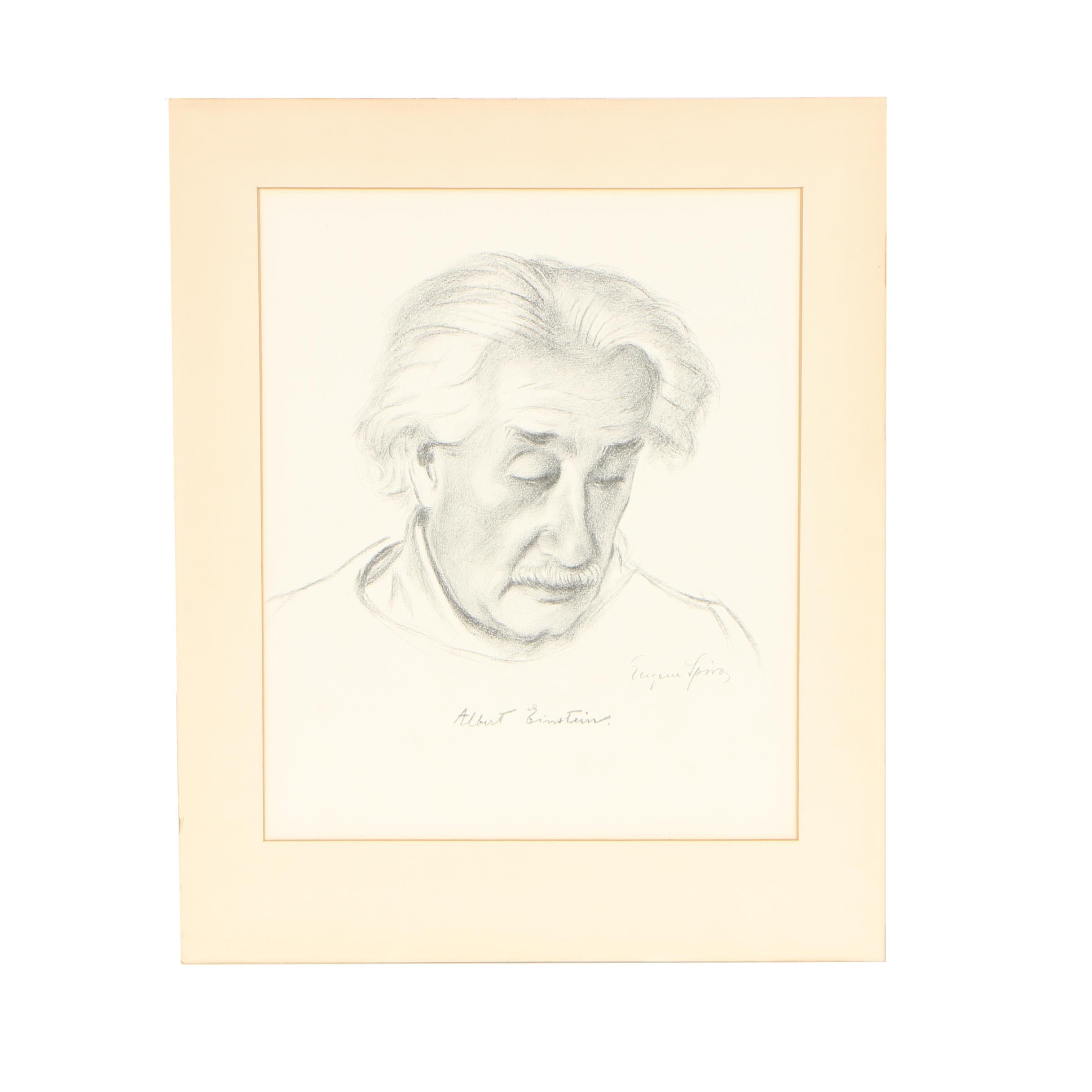 Eugene Spiro Lithograph "Albert Einstein"