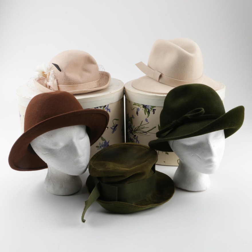 Women's Hats Including Betmar, Marshall Field & Co. and Adolfo II