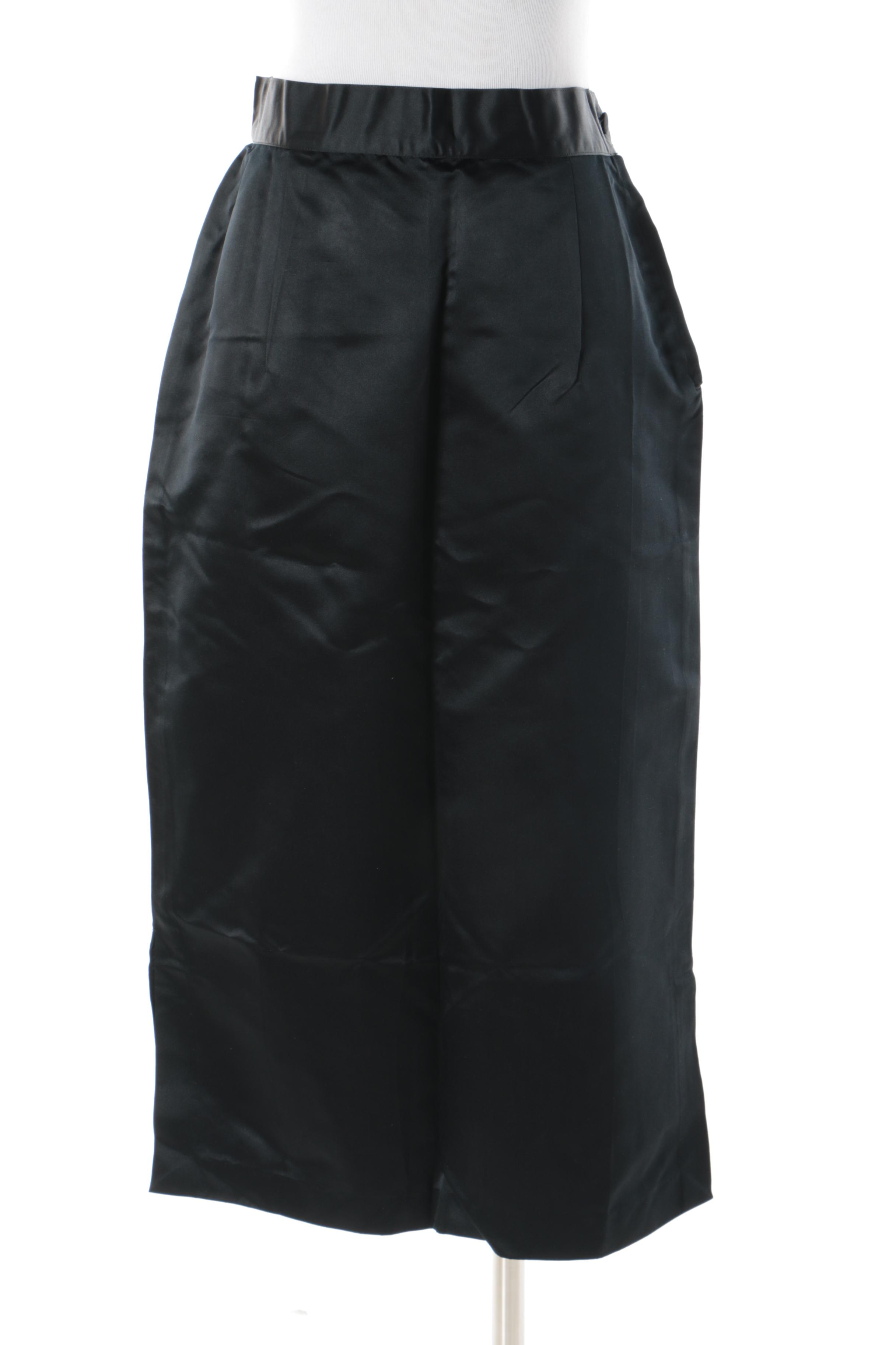 1970s Dynasty Hong Kong Silk Evening Ensemble with Embroidered Procession Scene