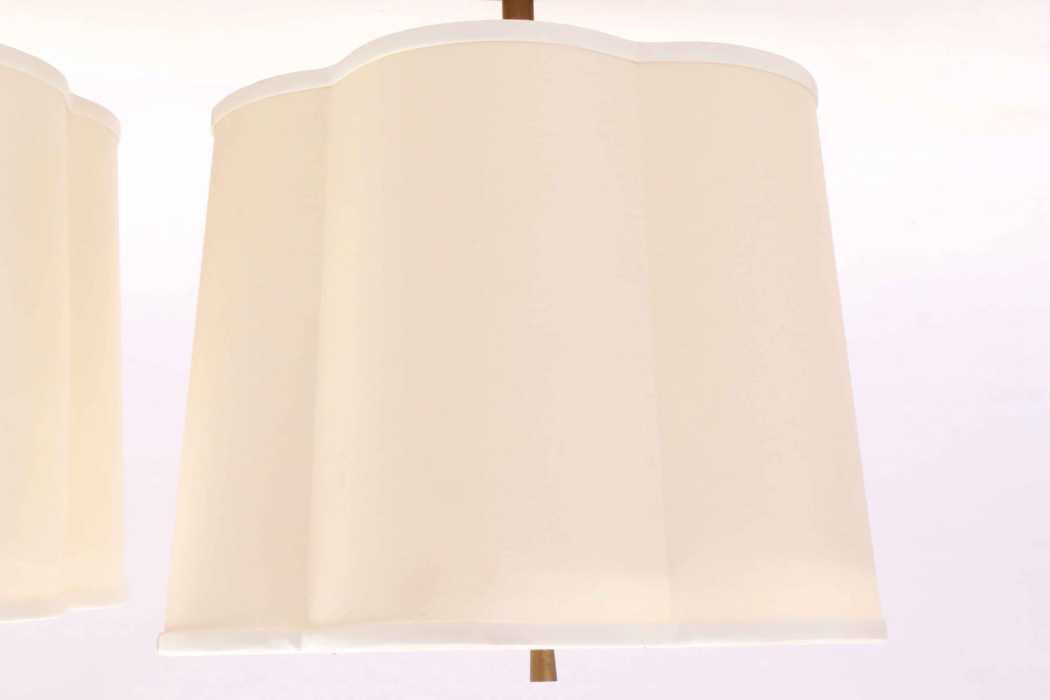 Brass Pendant Lights with Lobed Shades