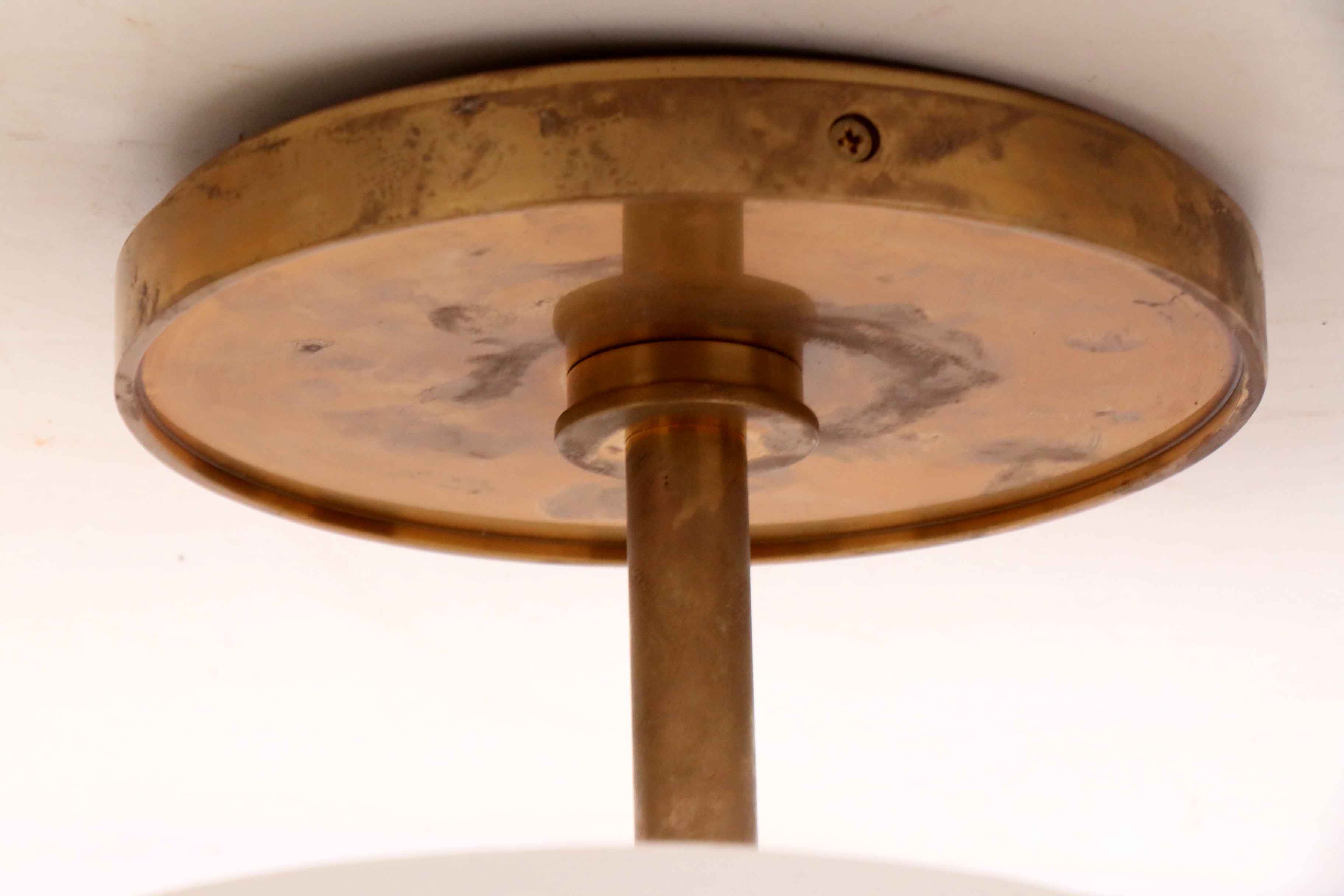 Brass Pendant Lights with Lobed Shades