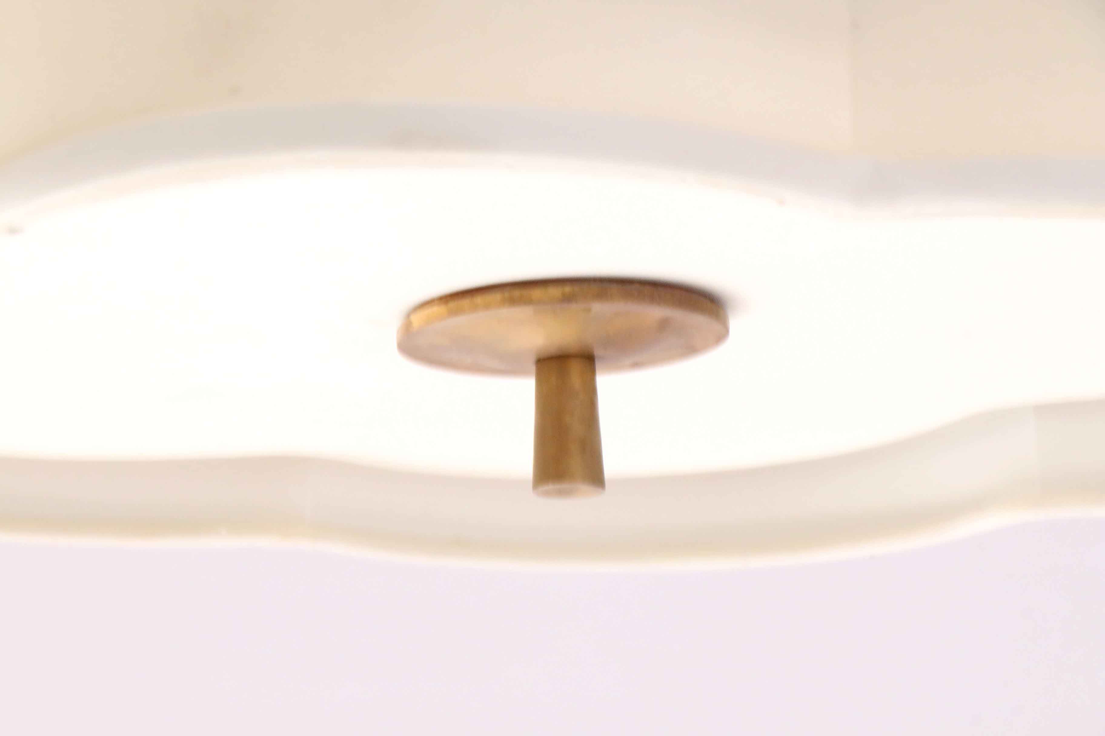 Brass Pendant Lights with Lobed Shades