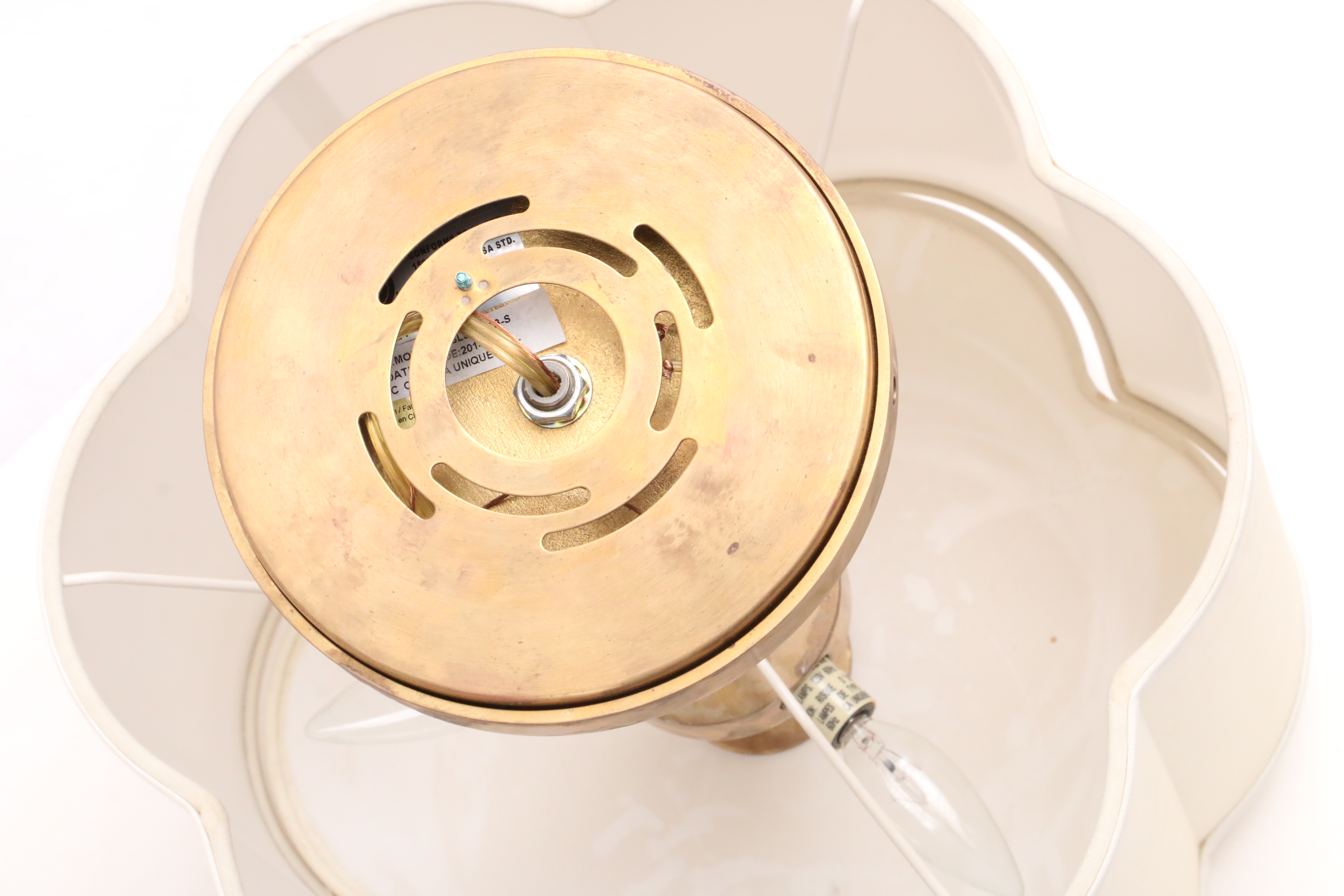 Brass Pendant Lights with Lobed Shades