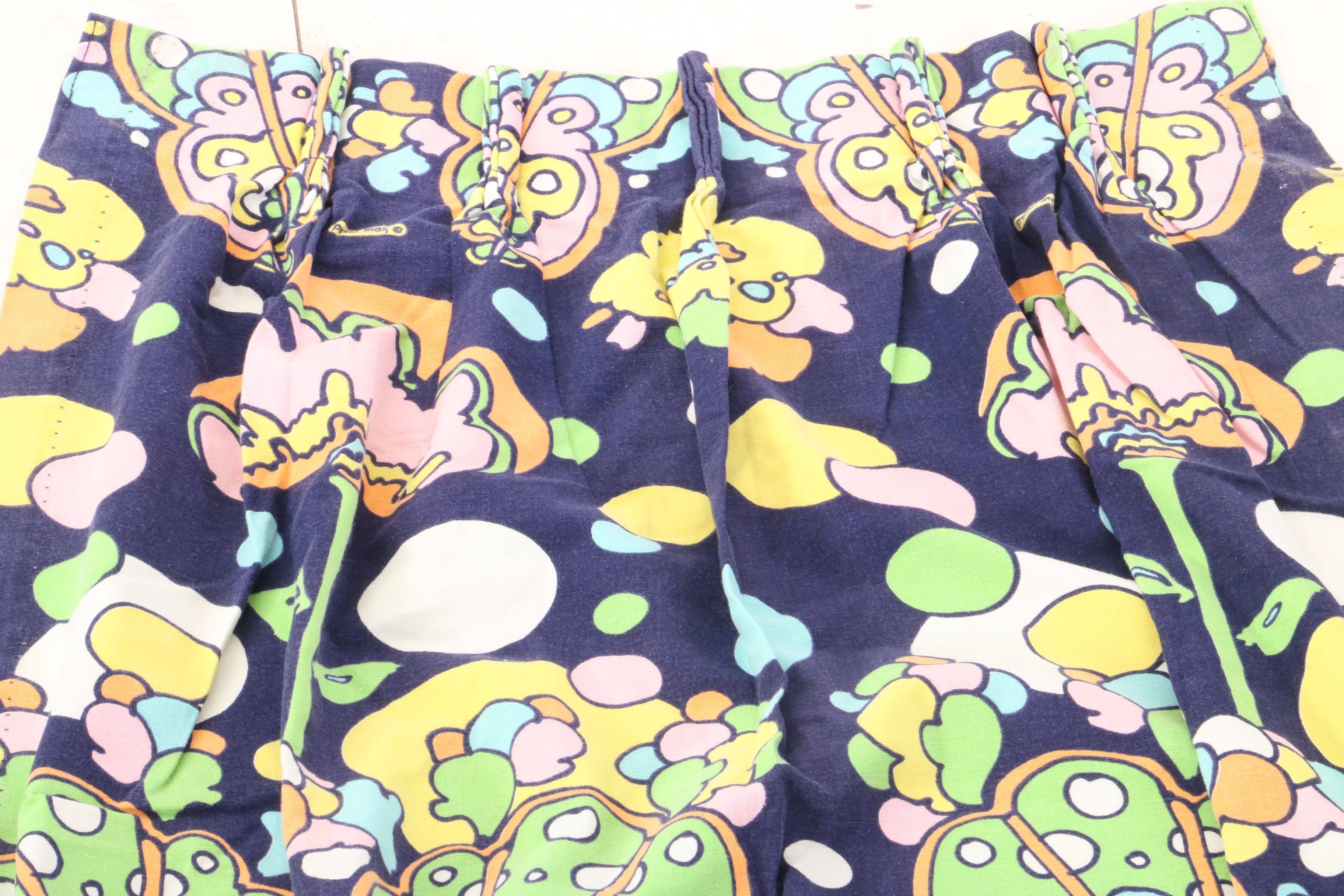 Vintage Window Treatment Panels Featuring Peter Max