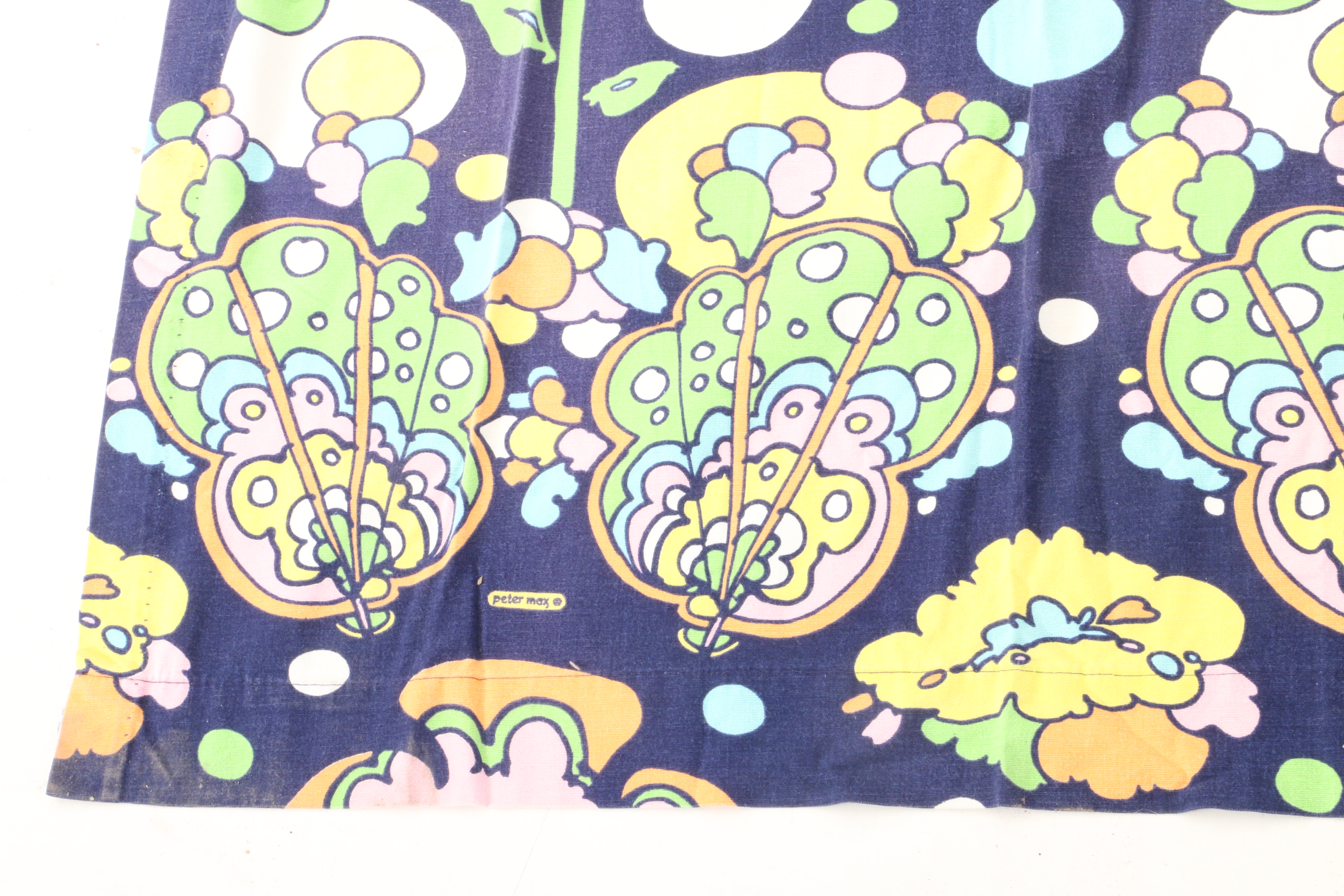 Vintage Window Treatment Panels Featuring Peter Max