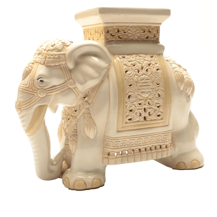 Chinese Ceramic Elephant Plant Stand