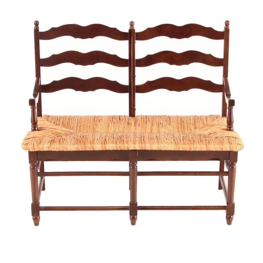 Colonial Style Rush Seat Bench