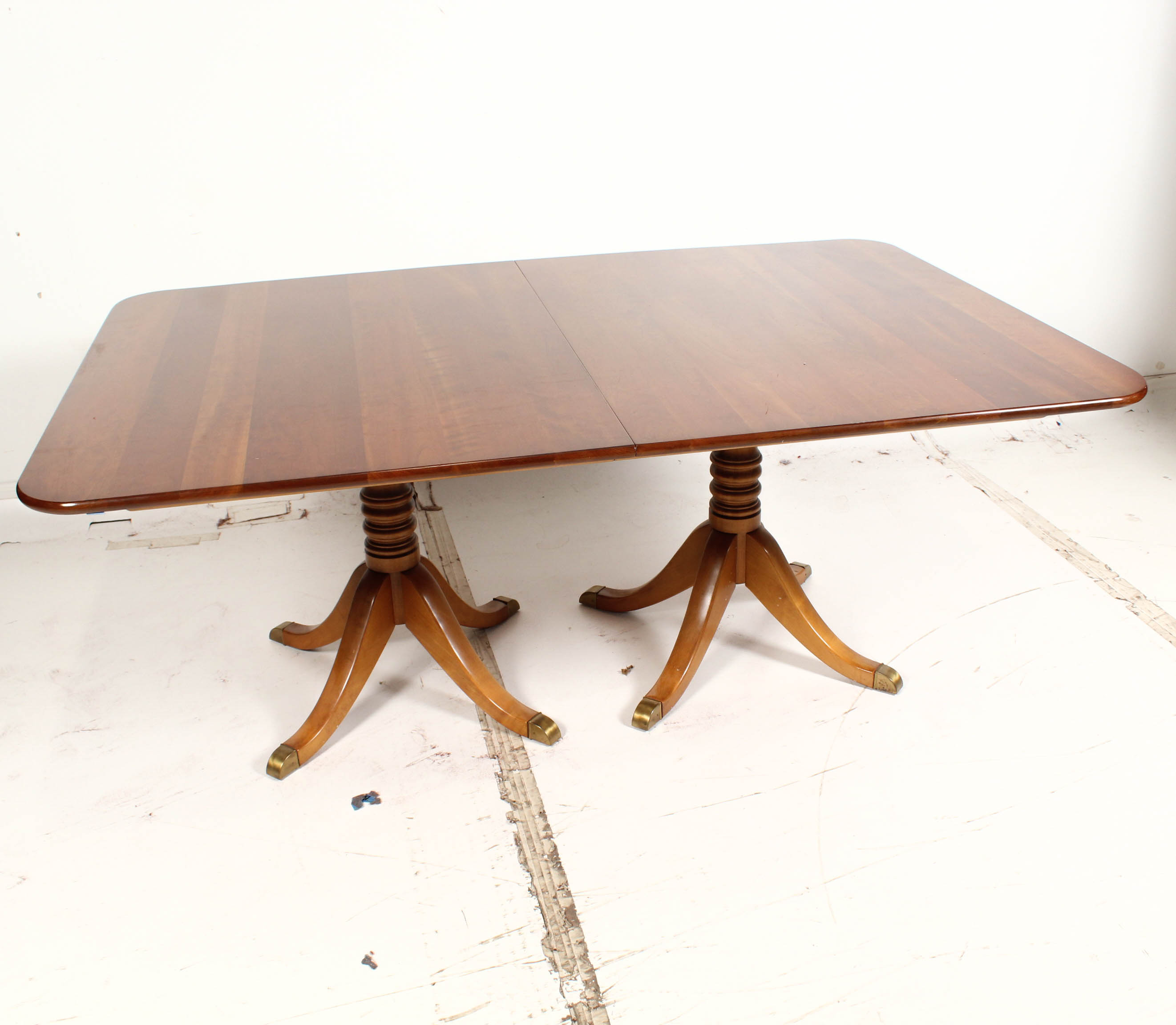 Leopold Stickley Expandable Double-Pedestal Dining Table