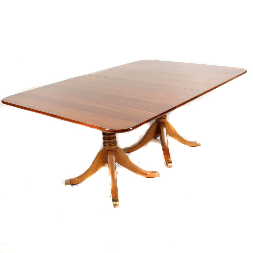 Leopold Stickley Expandable Double-Pedestal Dining Table