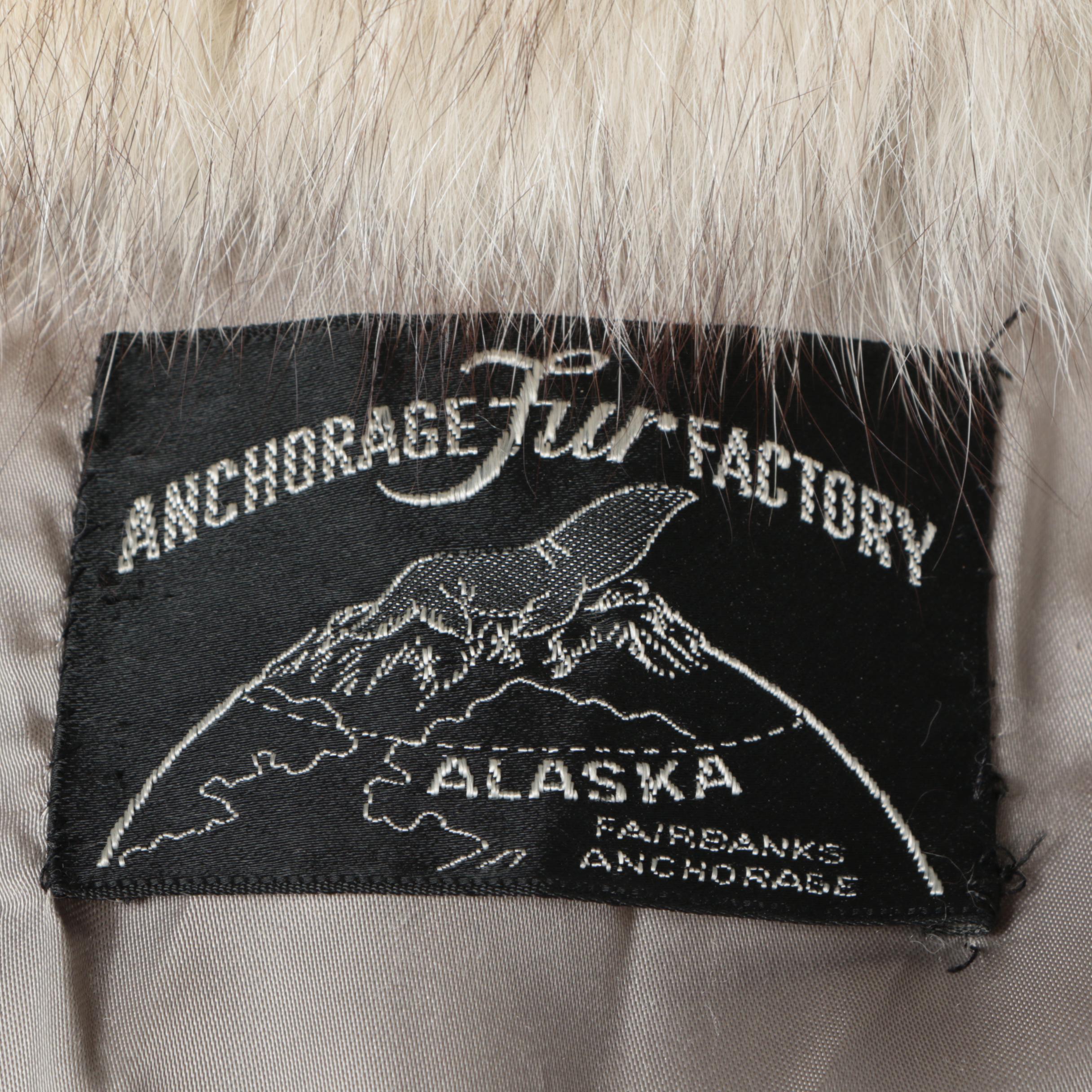Women's Vintage Anchorage Fur Factory Blue Fox Fur Coat and Vincent + Bill Hat