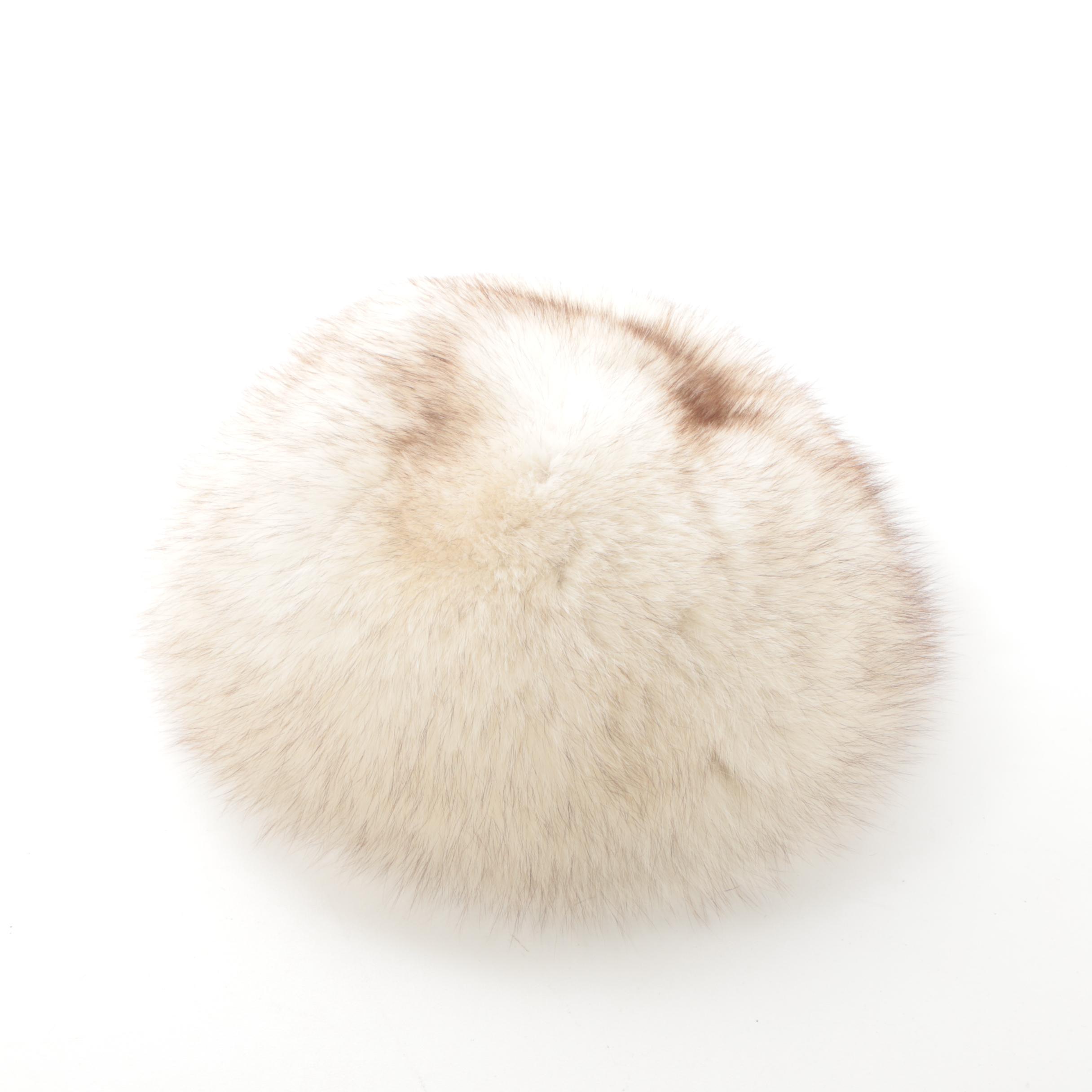 Women's Vintage Anchorage Fur Factory Blue Fox Fur Coat and Vincent + Bill Hat