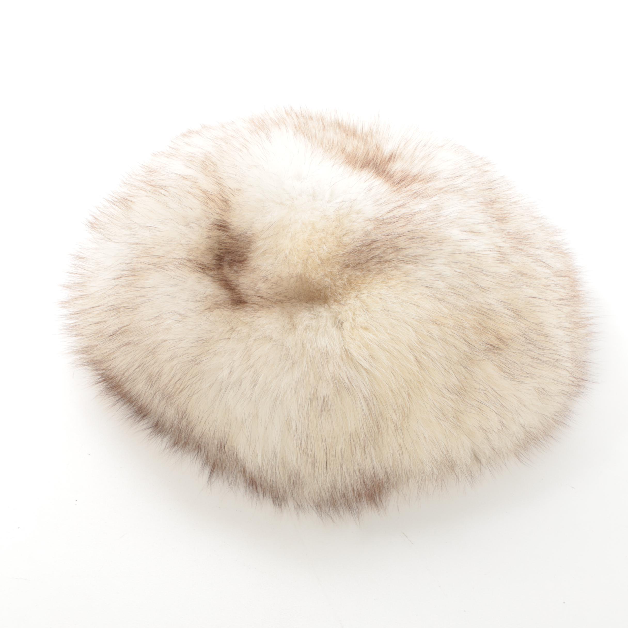 Women's Vintage Anchorage Fur Factory Blue Fox Fur Coat and Vincent + Bill Hat