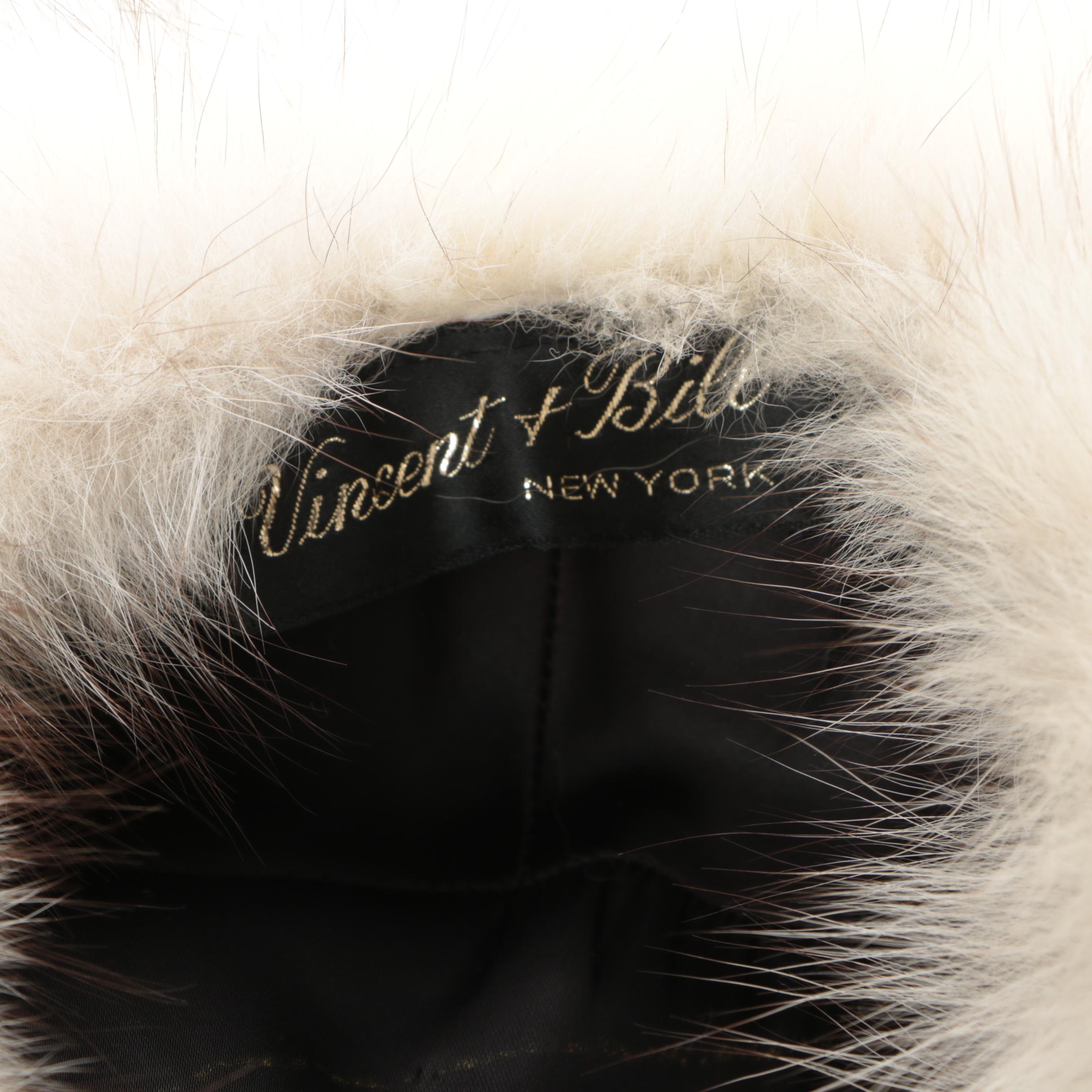 Women's Vintage Anchorage Fur Factory Blue Fox Fur Coat and Vincent + Bill Hat