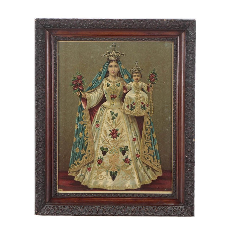 Chromolithograph of The Madonna and Child