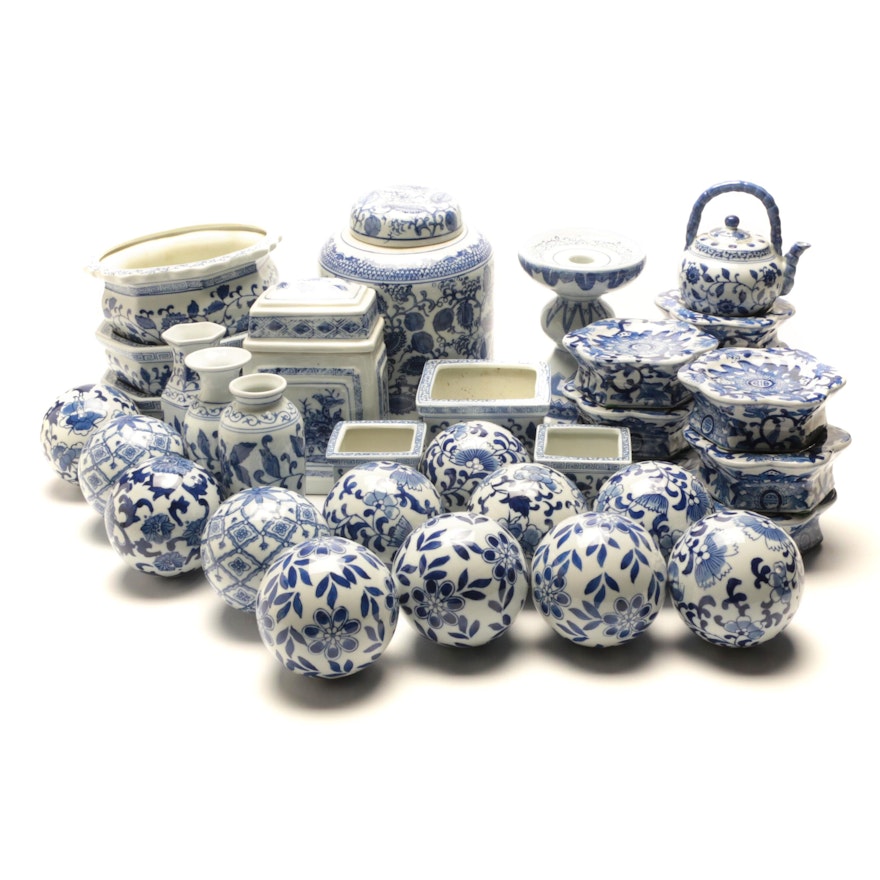 Blue and White Chinese Ceramic Table Decor