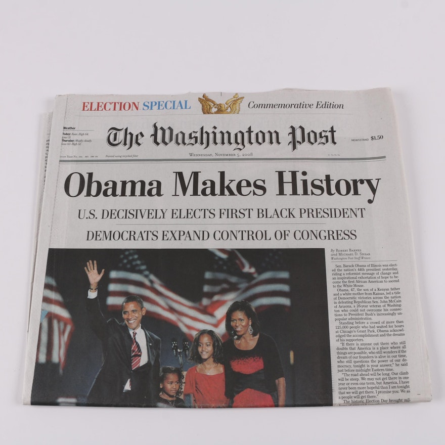 November 5, 2008 "The Washington Post" Commemorative Edition