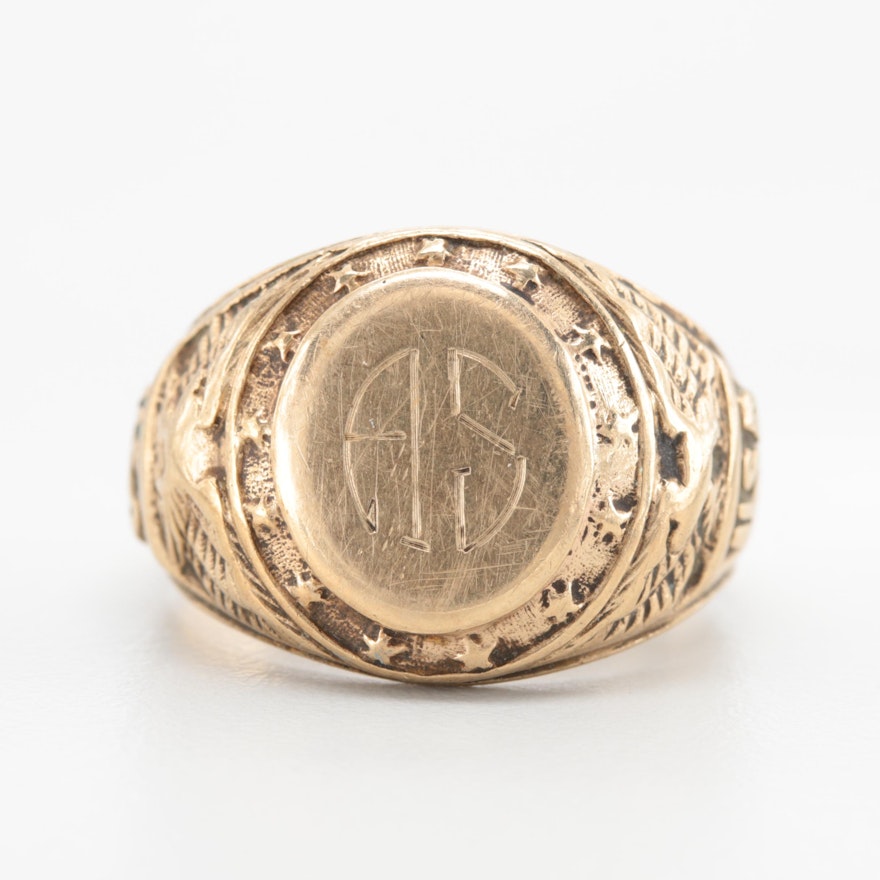 10K Yellow Gold Signet Ring