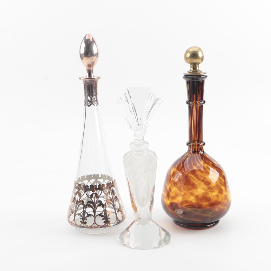 Vintage Decanters including Italian Blown Glass
