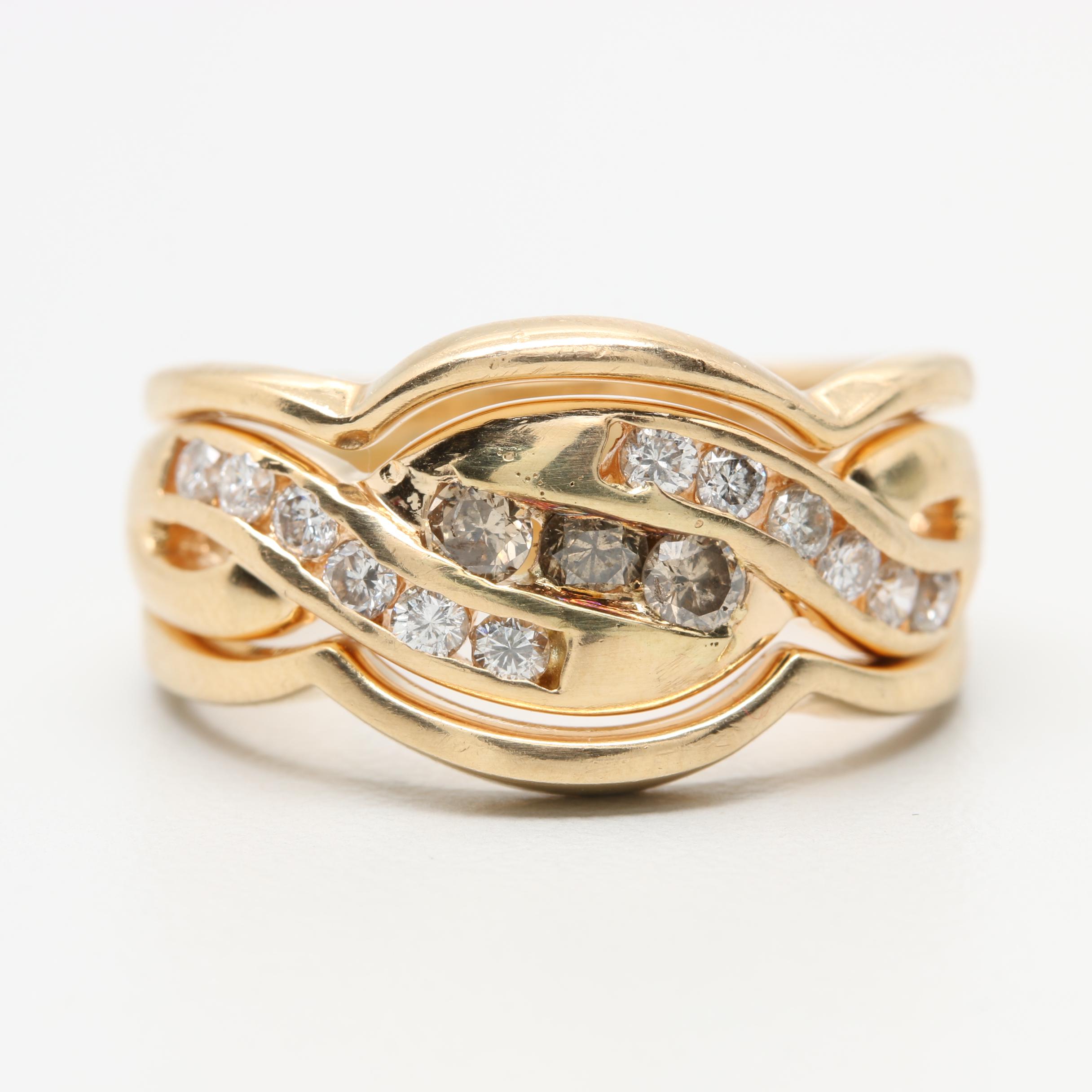 14K Yellow Gold Diamond Ring