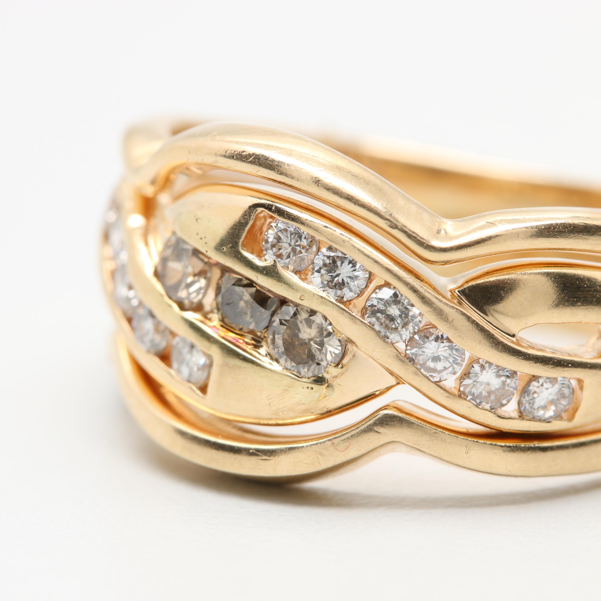 14K Yellow Gold Diamond Ring