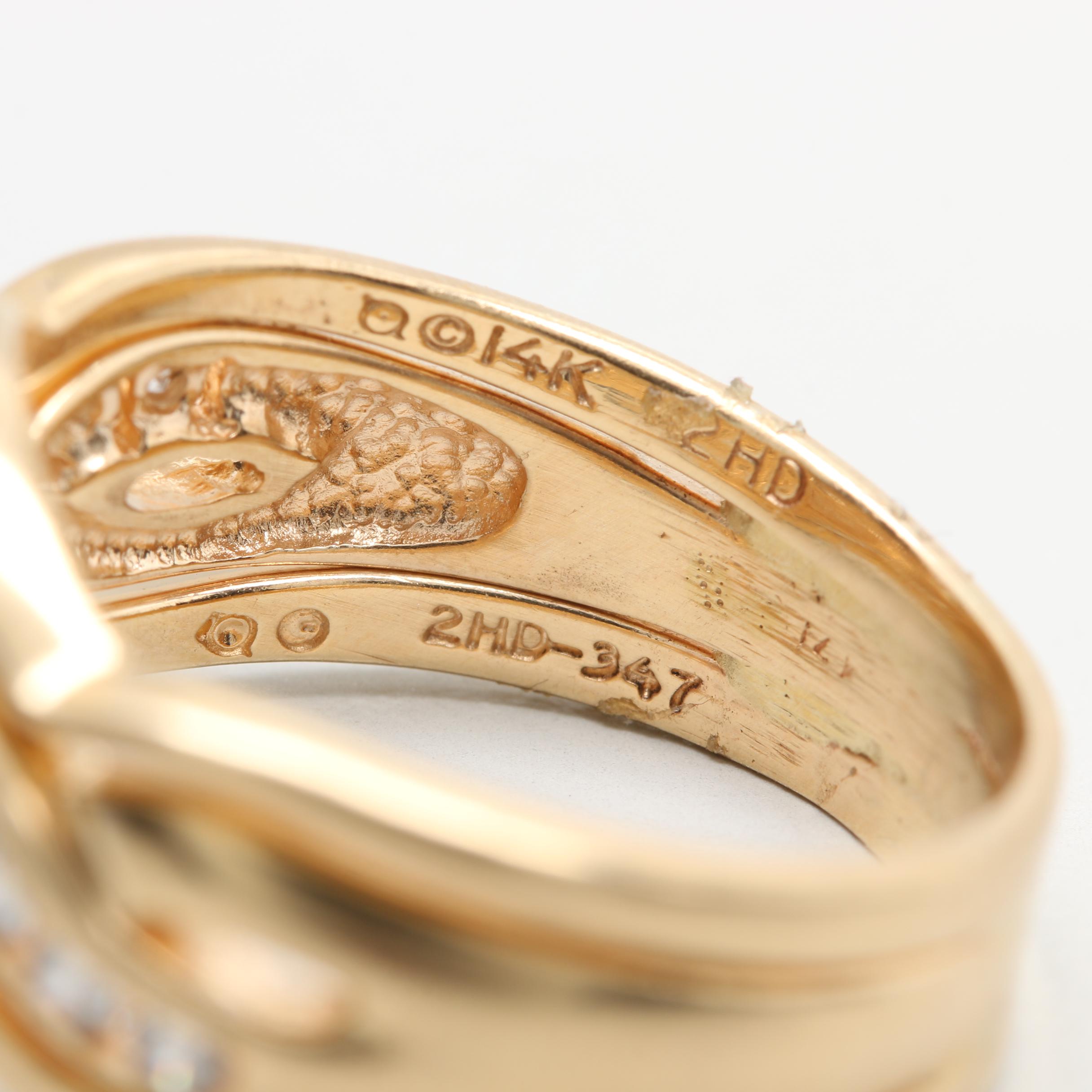 14K Yellow Gold Diamond Ring