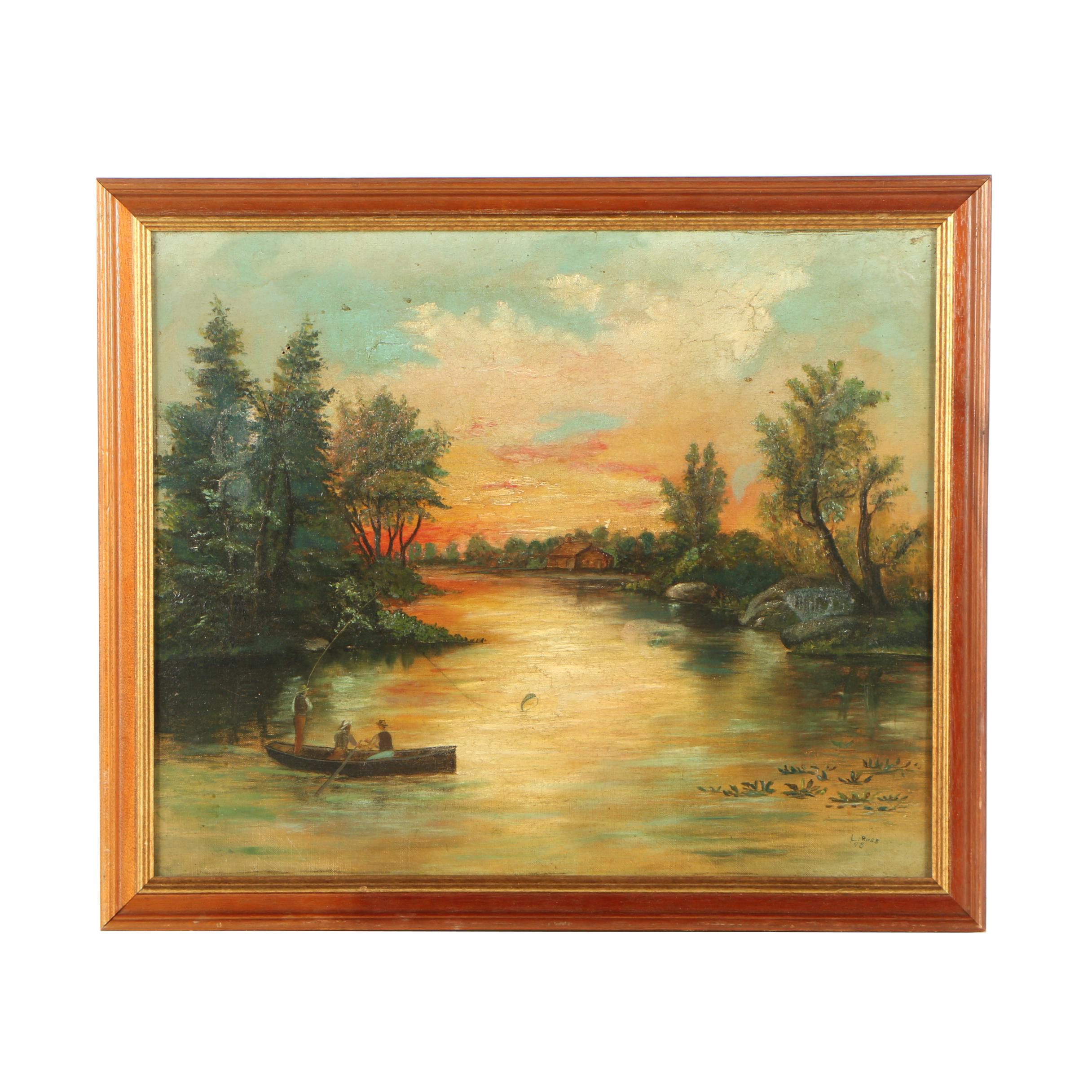 L. Ross Landscape Oil Painting