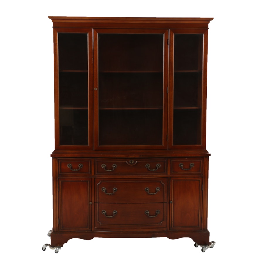 Vintage Federal Style Mahogany China Cabinet