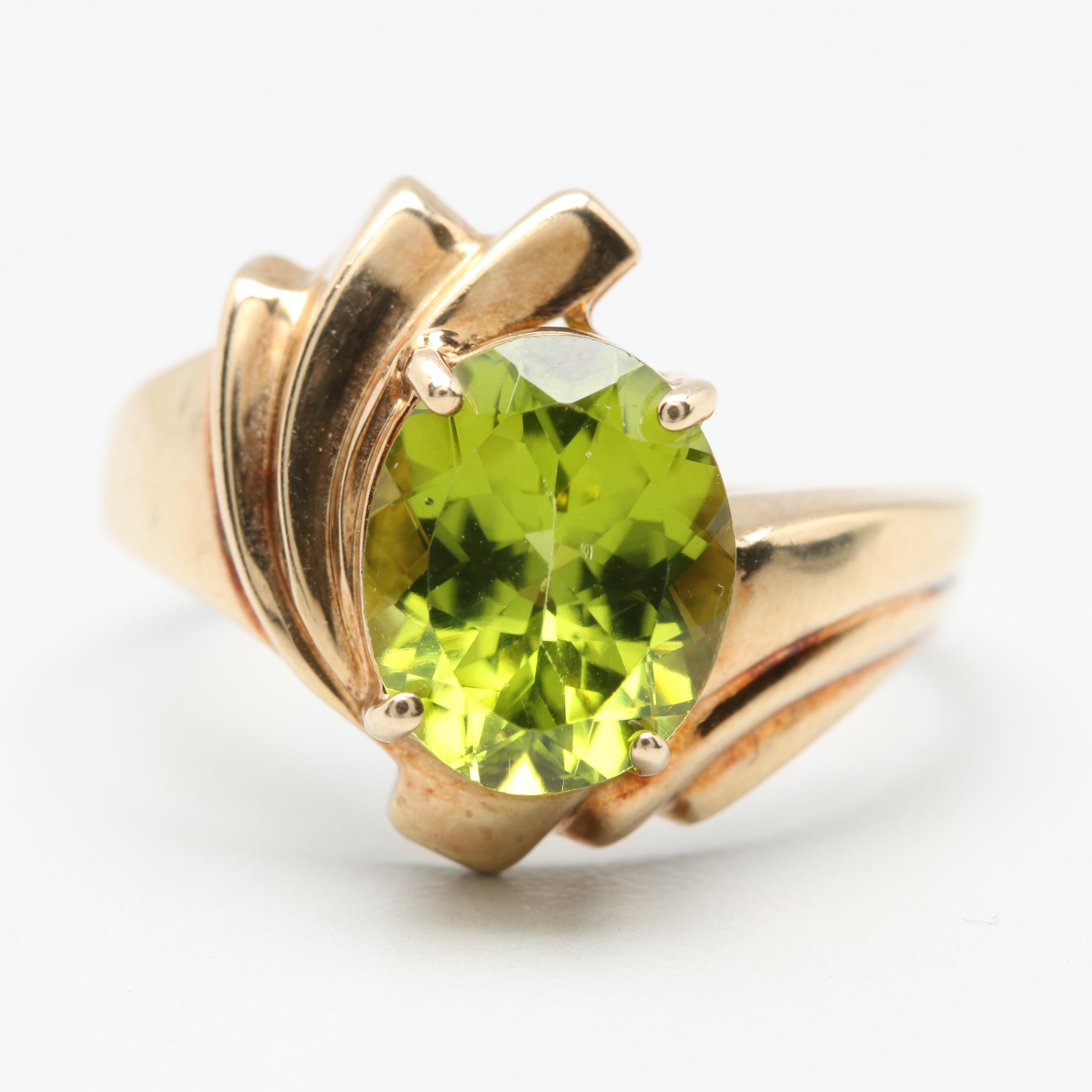 10K Yellow Gold Peridot Ring