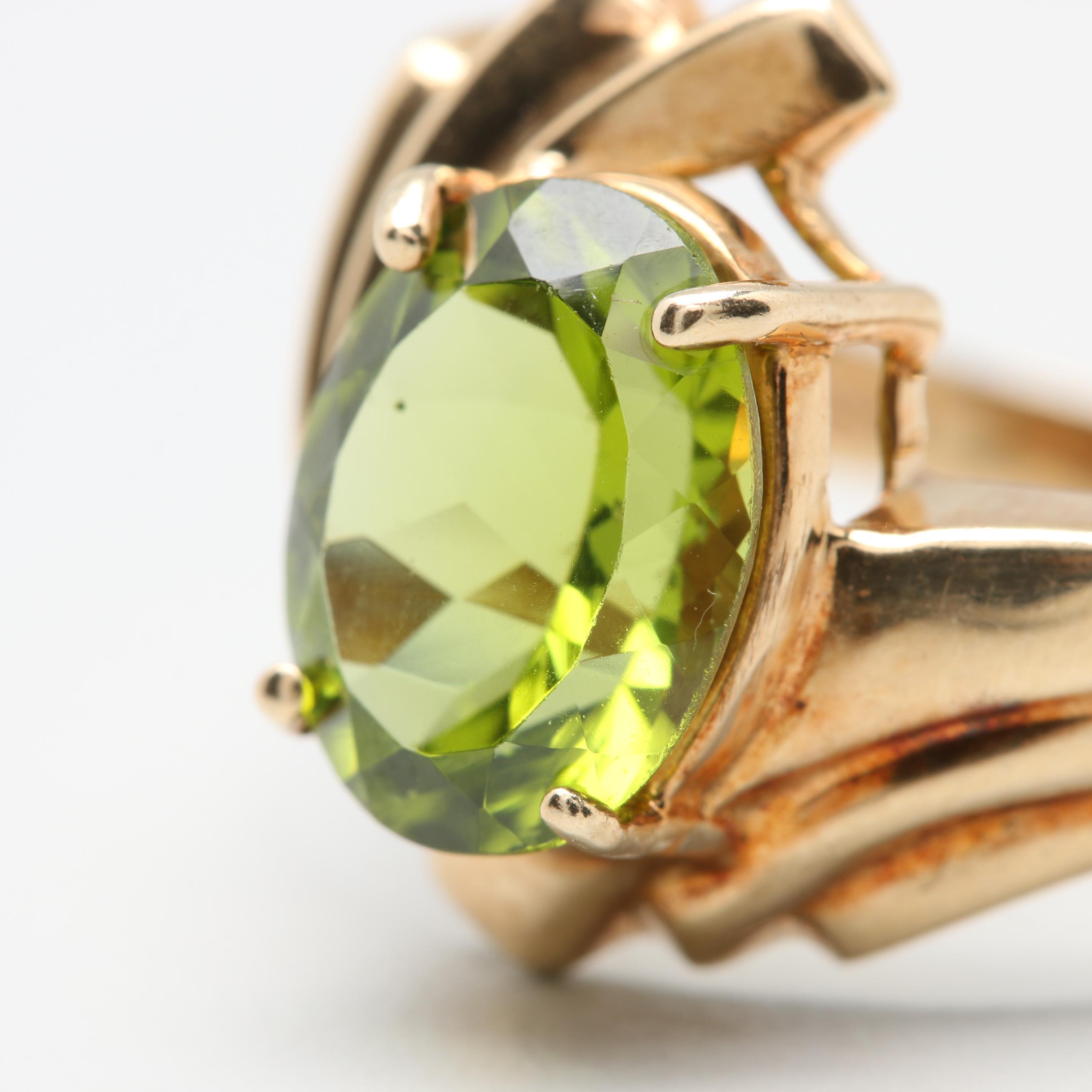 10K Yellow Gold Peridot Ring