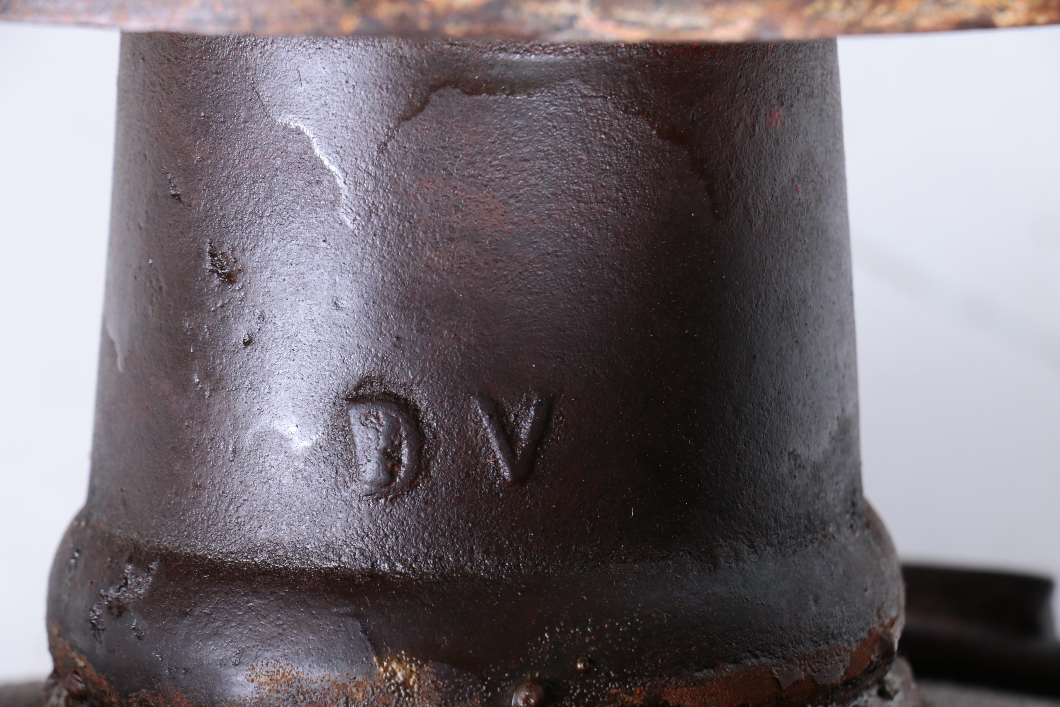 Custom-Made Coffee Table with Glass Top and Antique Iron and Wood Wagon Wheel