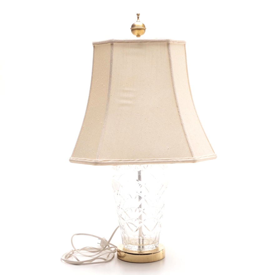 Fan Motif Cut Crystal Table Lamp