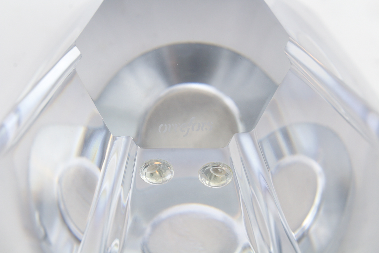 Orrefors "Orion" Crystal Desk Clock