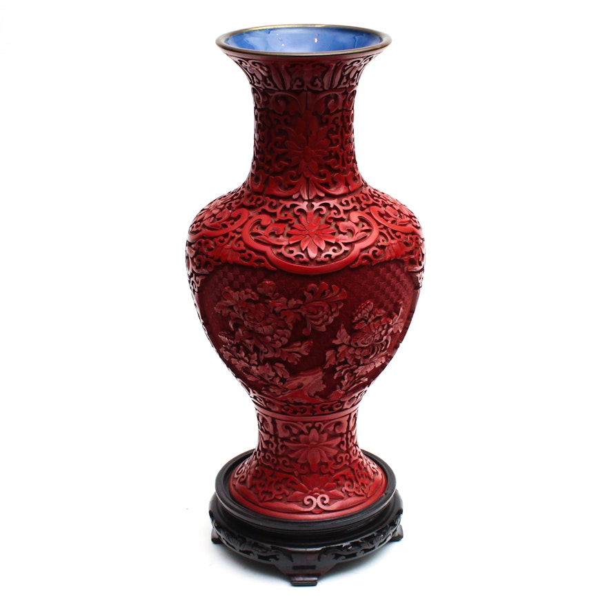 Chinese Cinnabar Style Vase