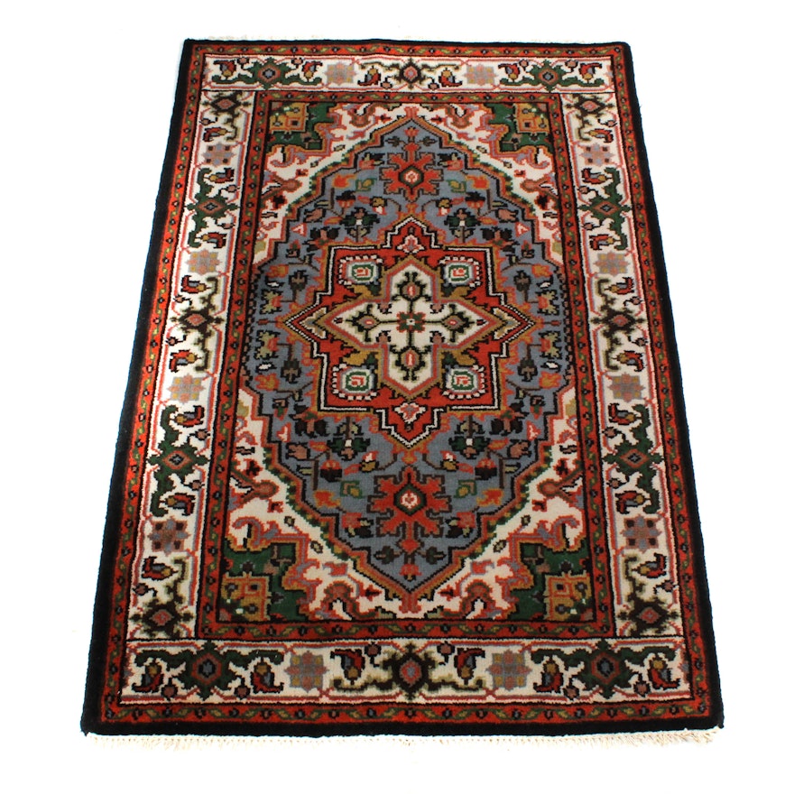 Hand-Knotted Indo-Persian Heriz Rug