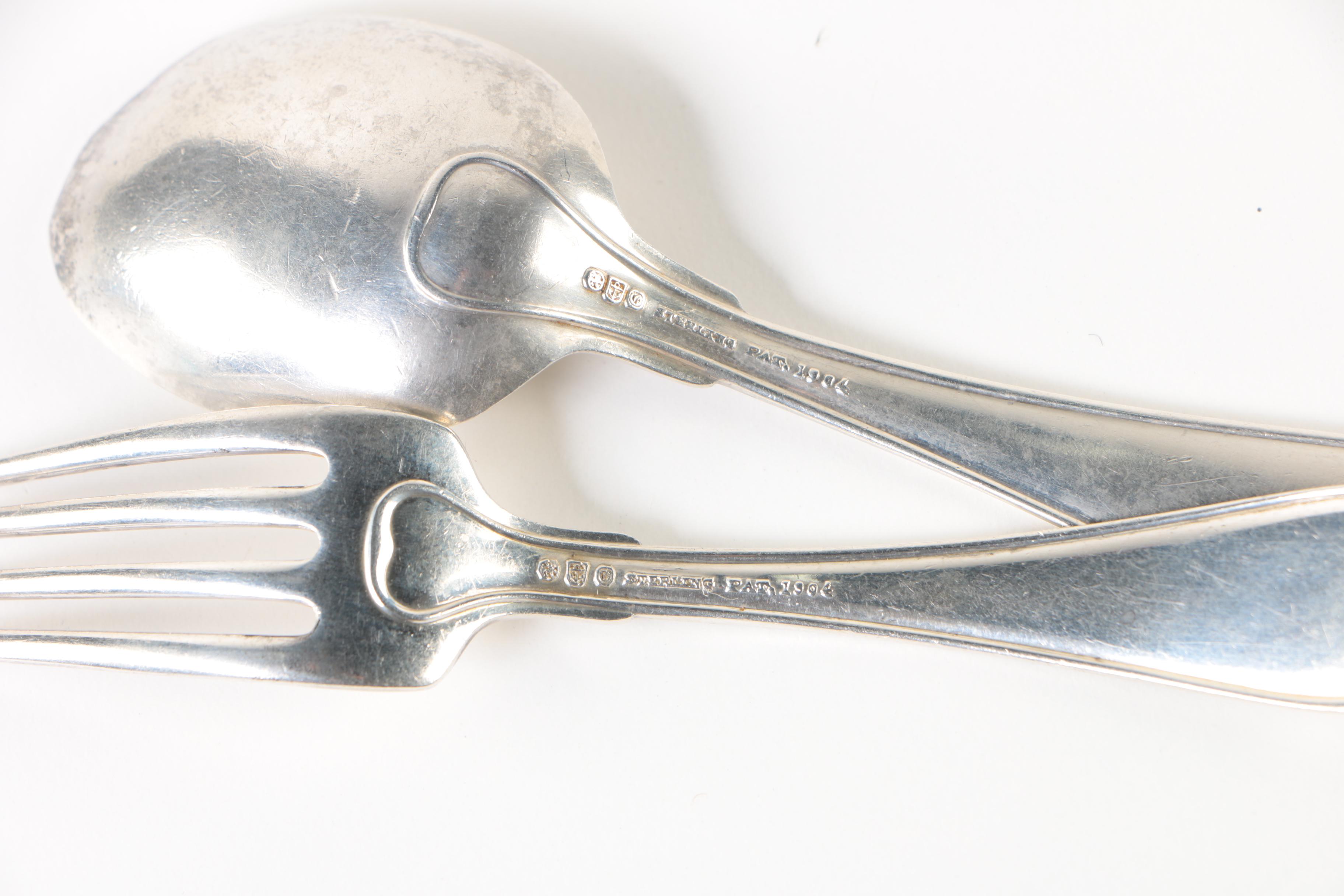 Gorham "Old French" Sterling Silver Baby Fork and Spoon Pair