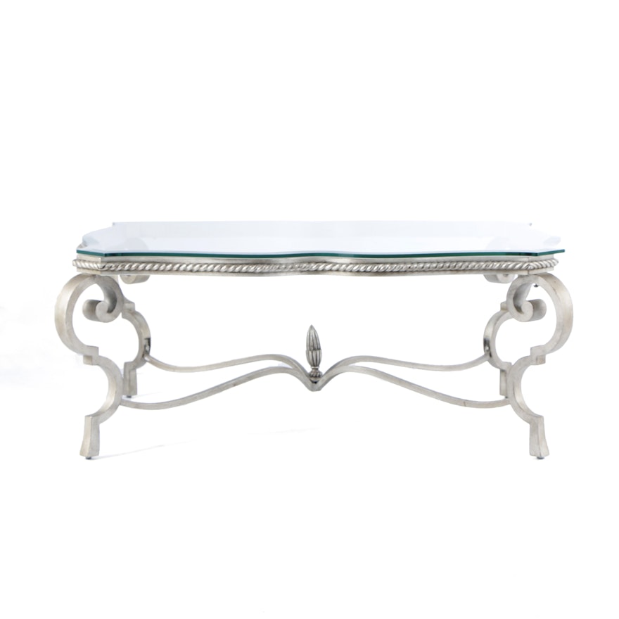 Contemporary Metal and Glass Coffee Table