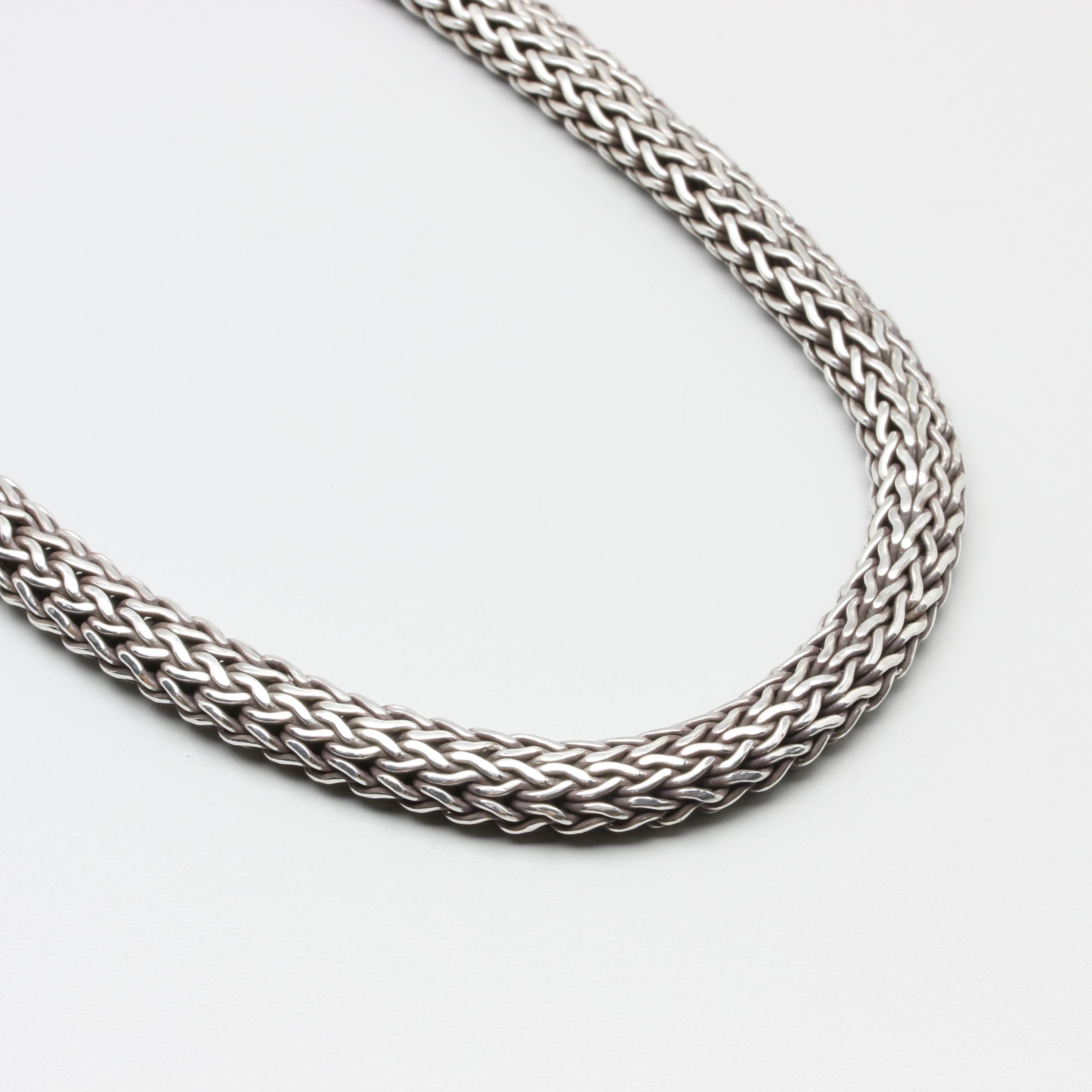 John Hardy Sterling Silver "Classic Chain" Necklace with 18K Yellow Gold Accent