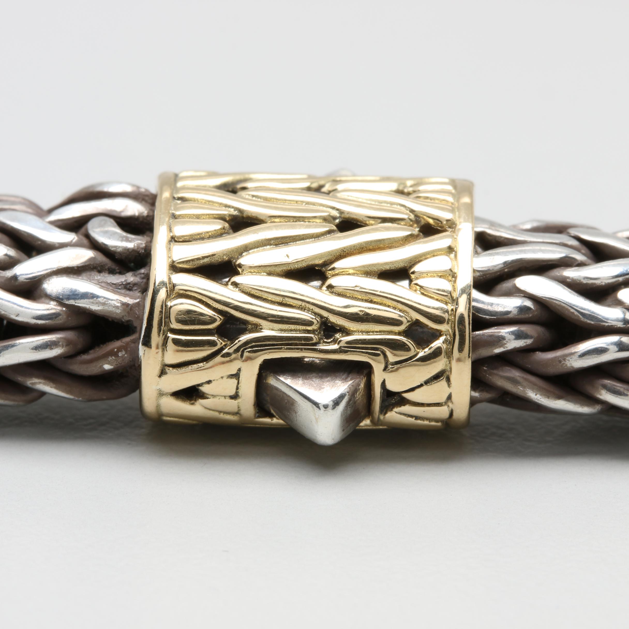 John Hardy Sterling Silver "Classic Chain" Necklace with 18K Yellow Gold Accent