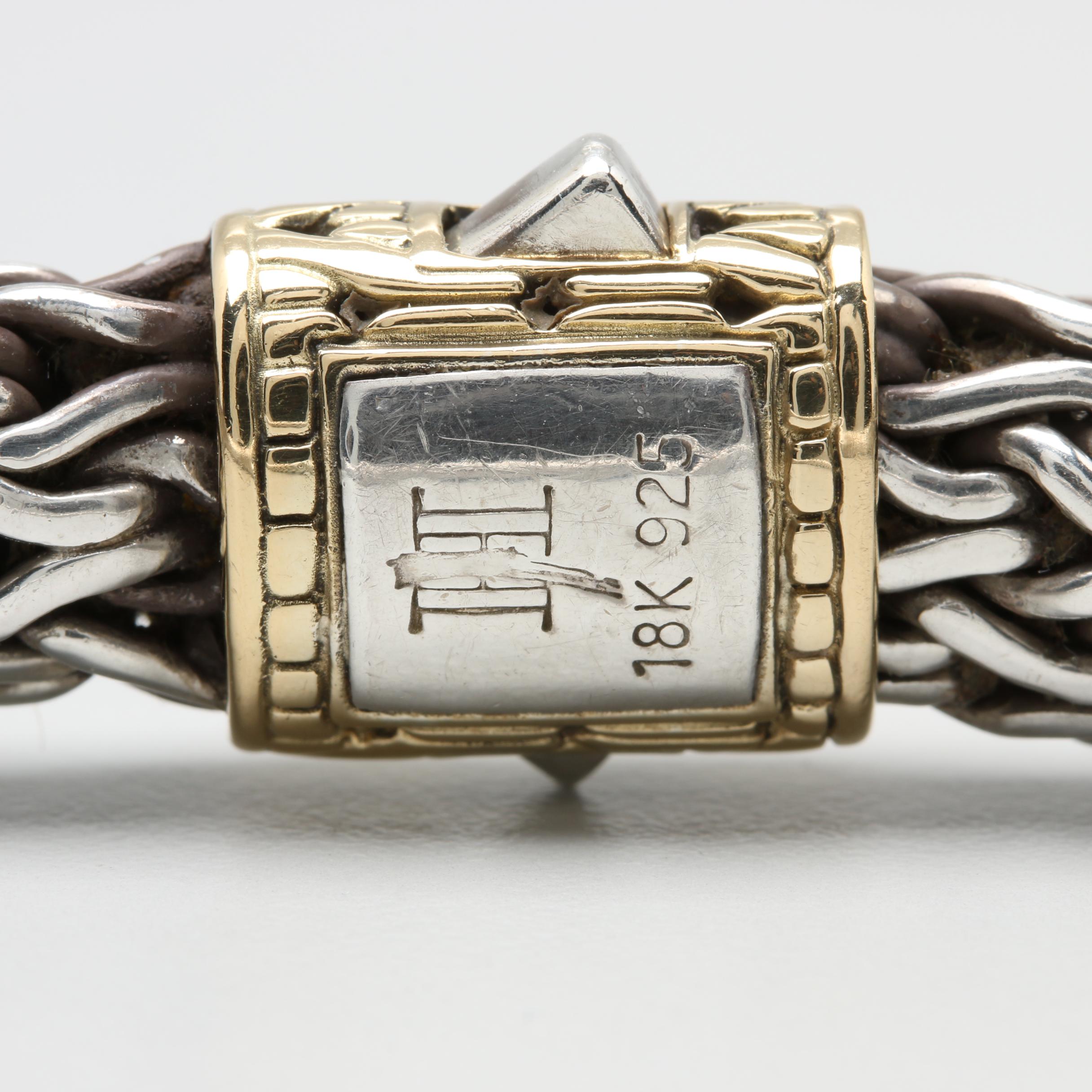 John Hardy Sterling Silver "Classic Chain" Necklace with 18K Yellow Gold Accent