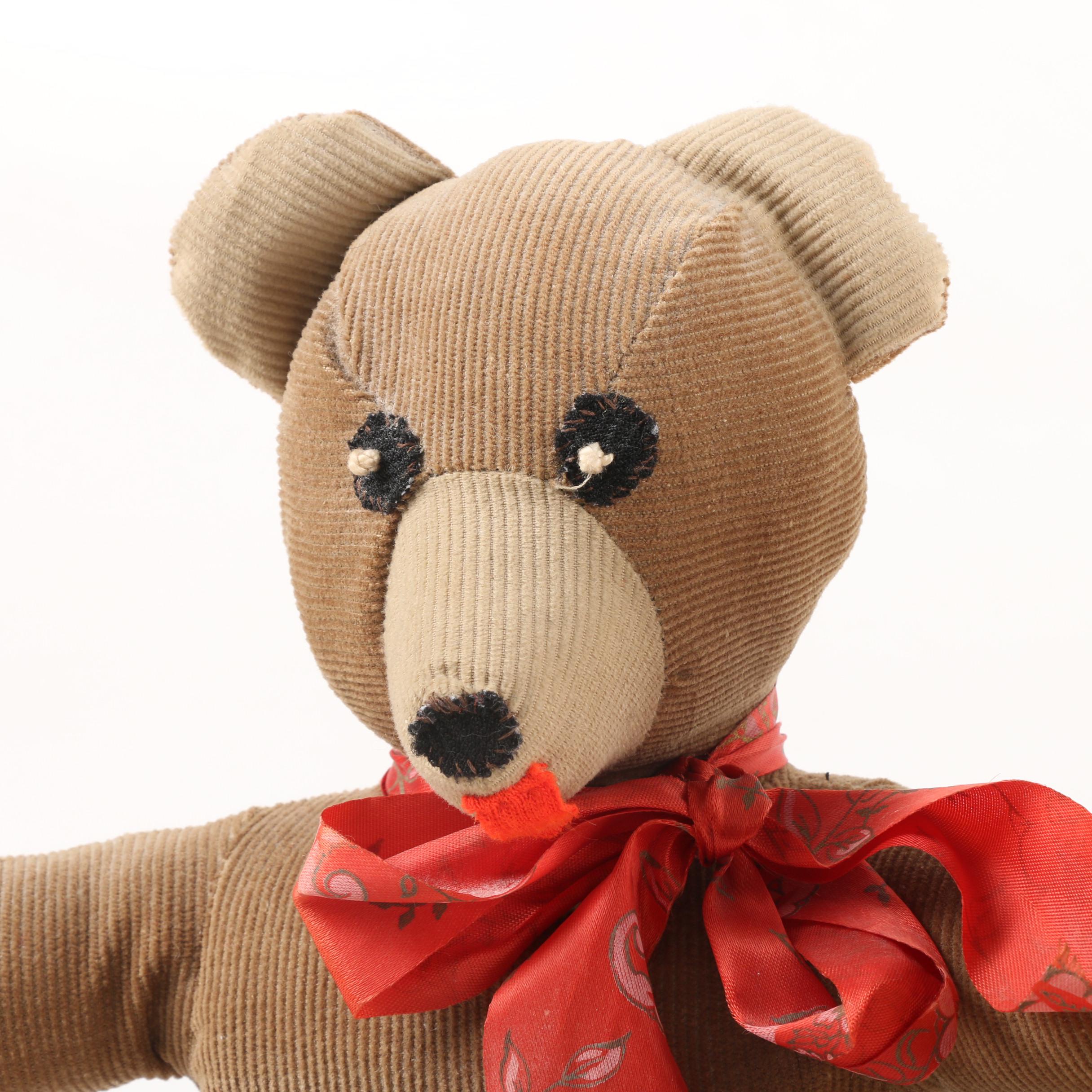 Vintage Handmade Corduroy Teddy Bears