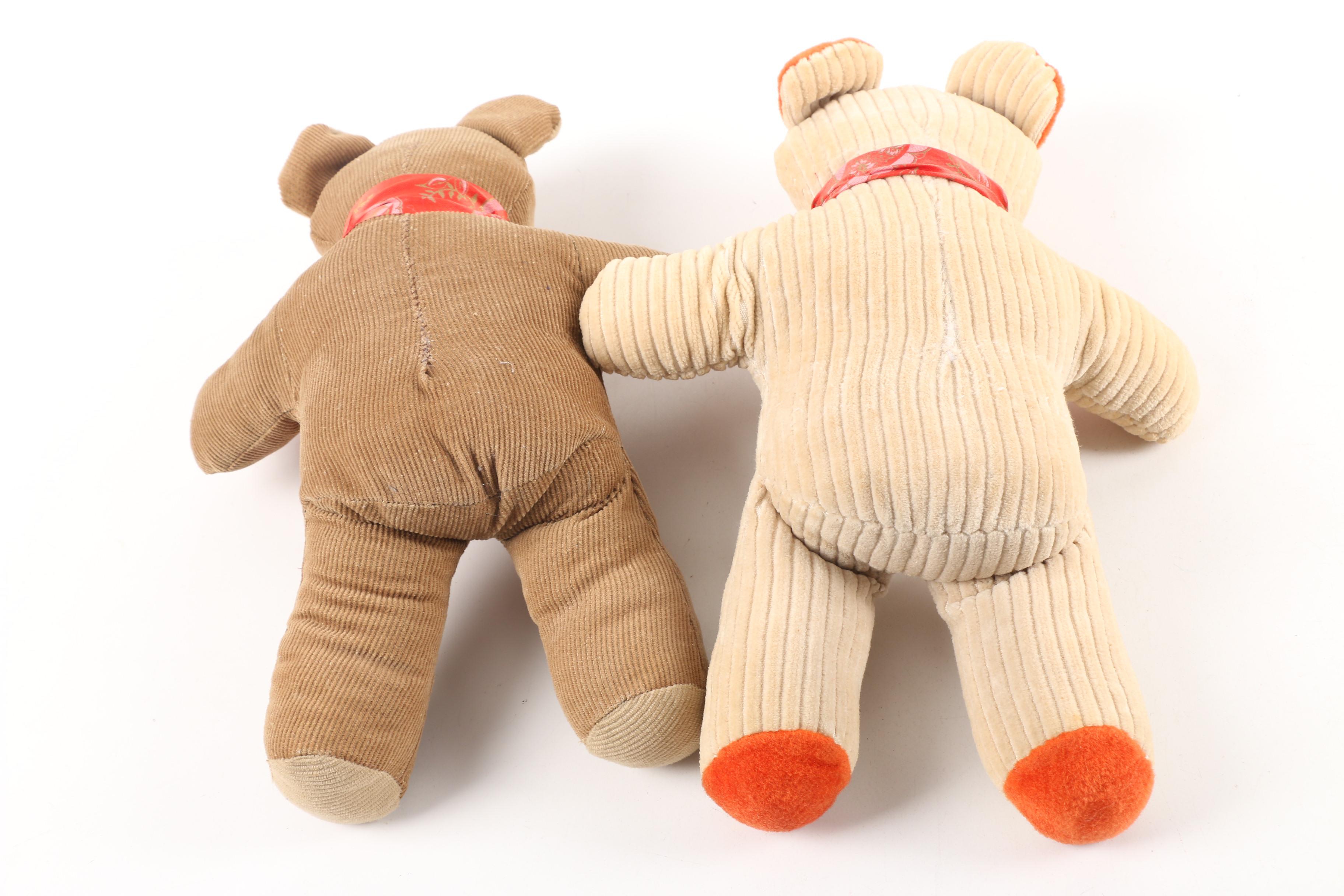 Vintage Handmade Corduroy Teddy Bears