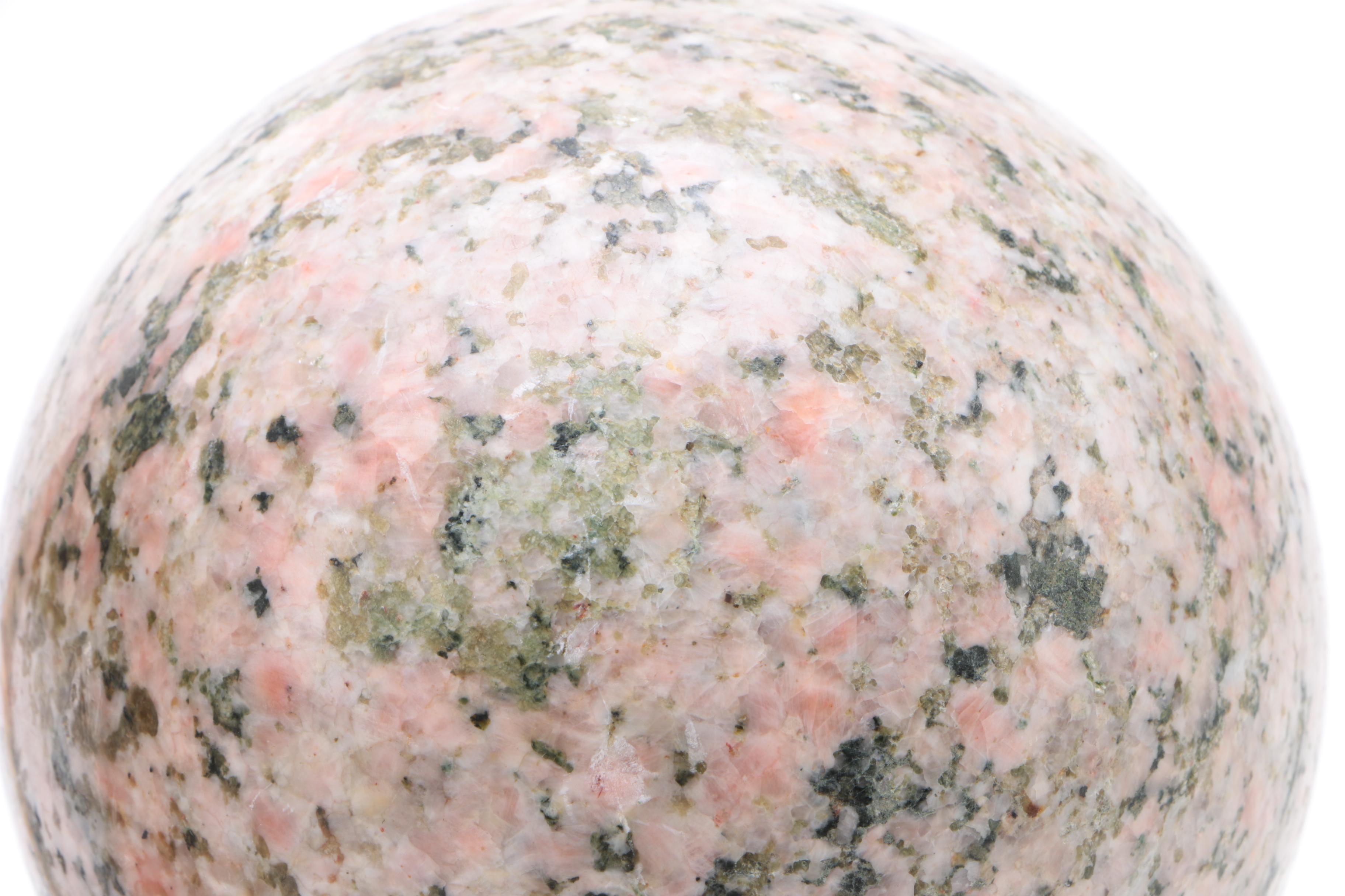 Decorative Orbs on Stands Featuring Marble and Rhodonite