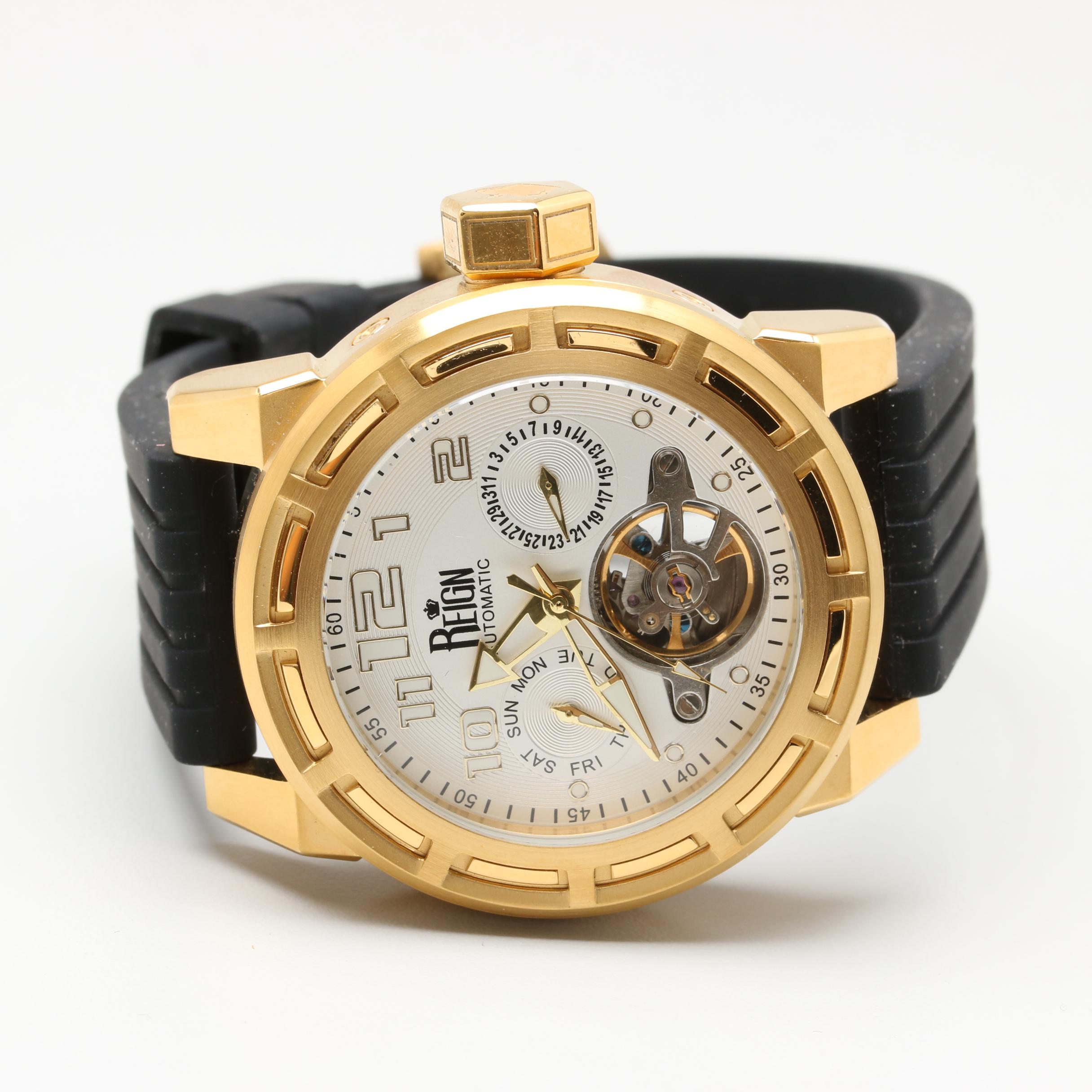 Reign "Rothschild" Yellow Tone Stainless Steel Watch