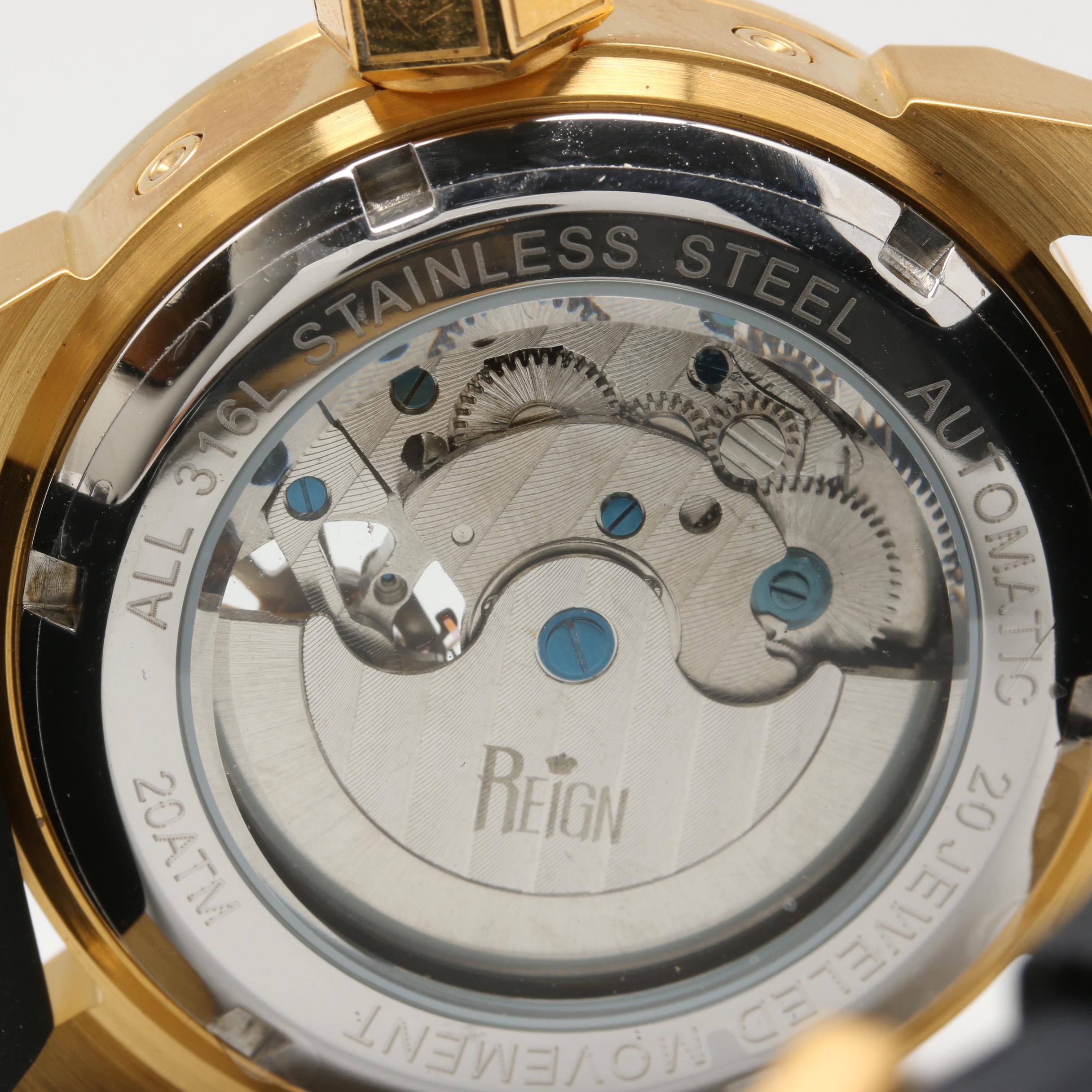 Reign "Rothschild" Yellow Tone Stainless Steel Watch