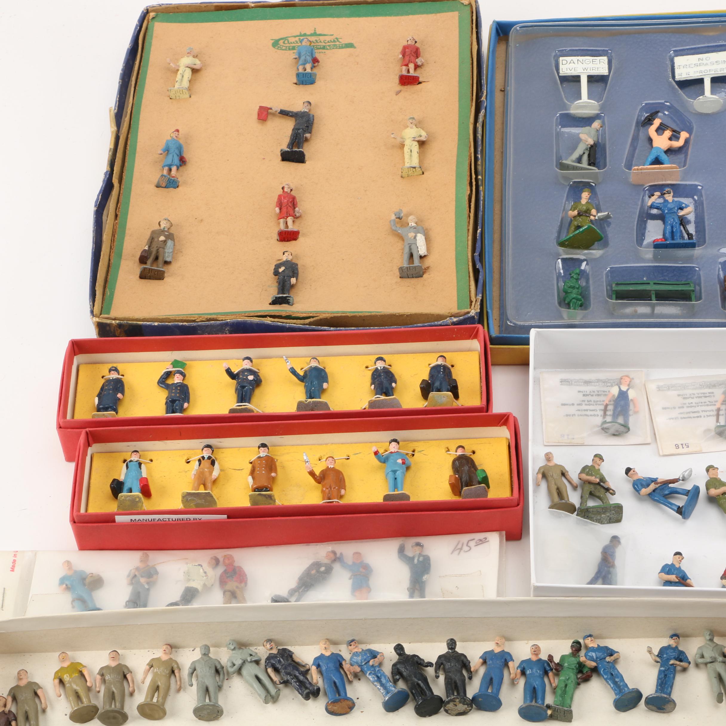 Vintage Cast Metal Figurines for Train Models