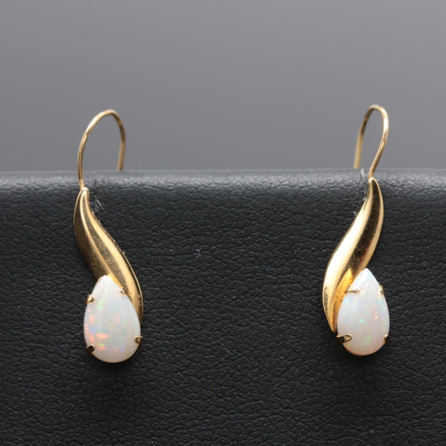 Opal Earrings with 14K Yellow Gold Earwires