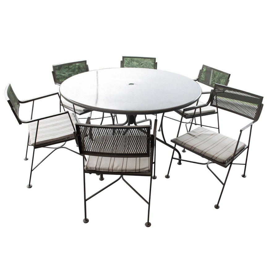 Vintage Outdoor Metal Table and Chair Set